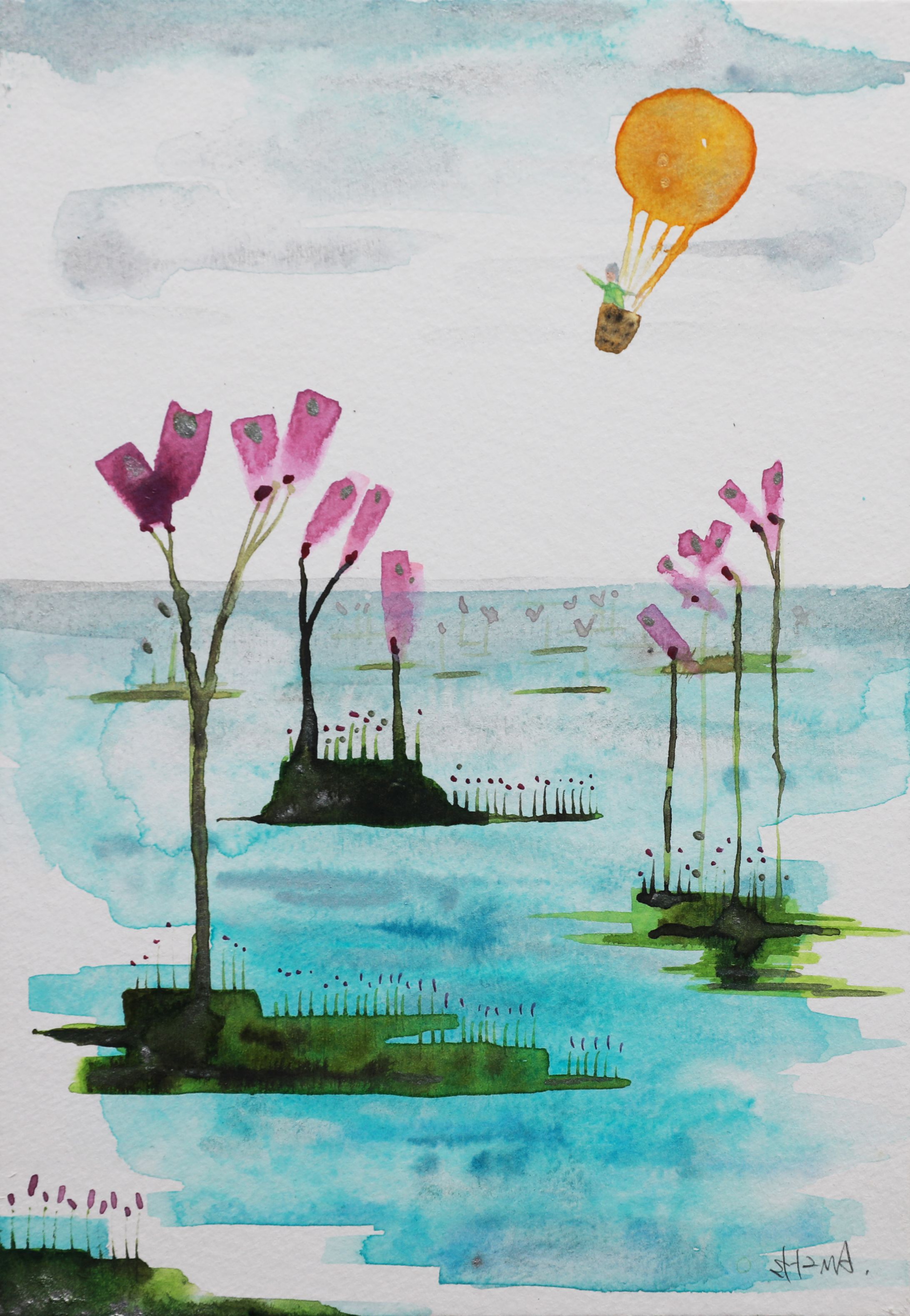 Colorful Forest 　orange balloonJPG-1