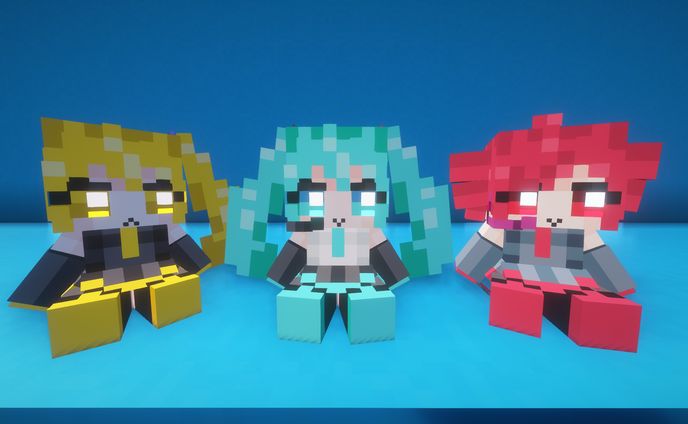 Triple Baka (Hatsune Miku, Akita Neru, Kasane Teto) Models