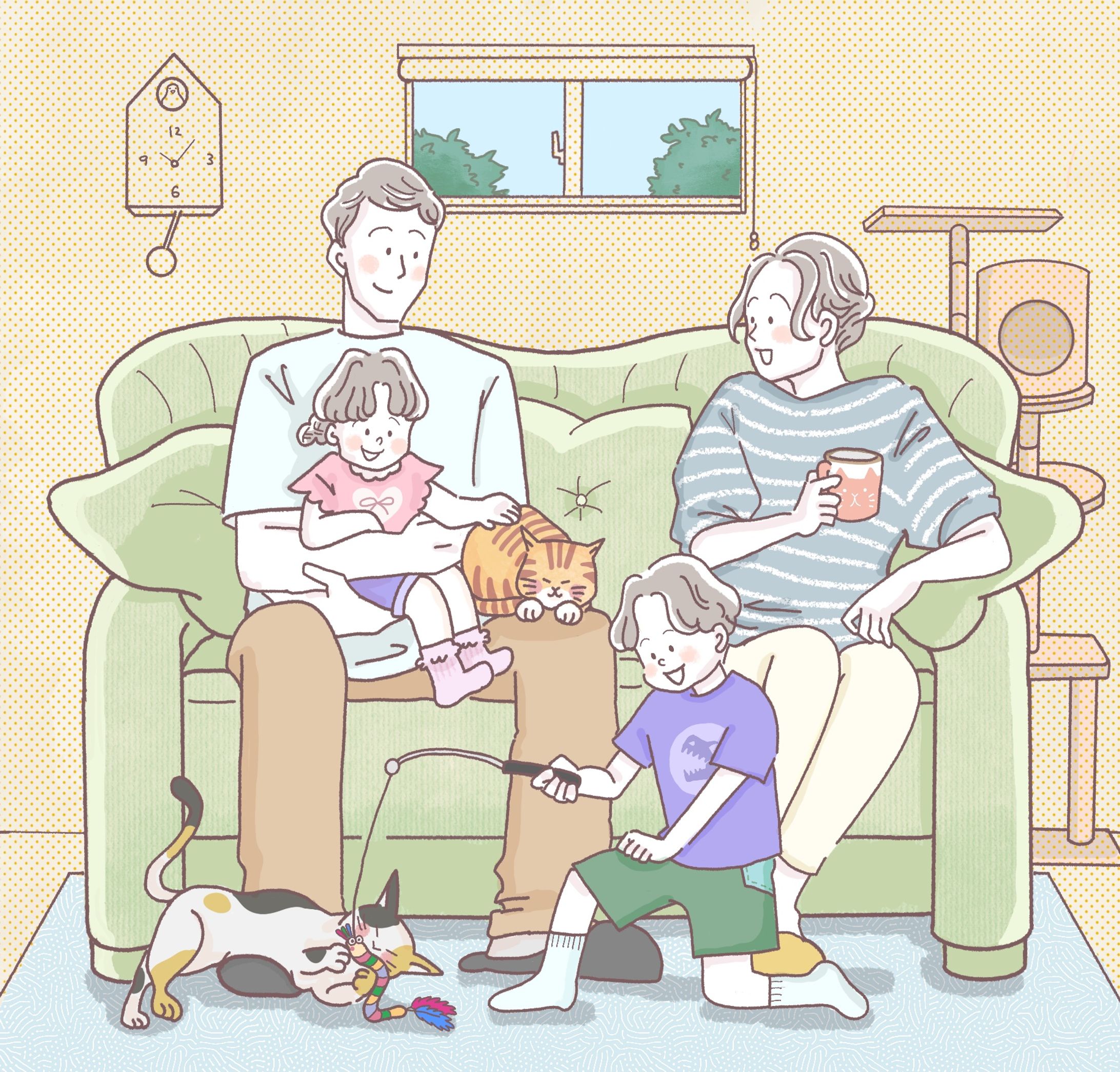 カットイラスト　ファミリー-1