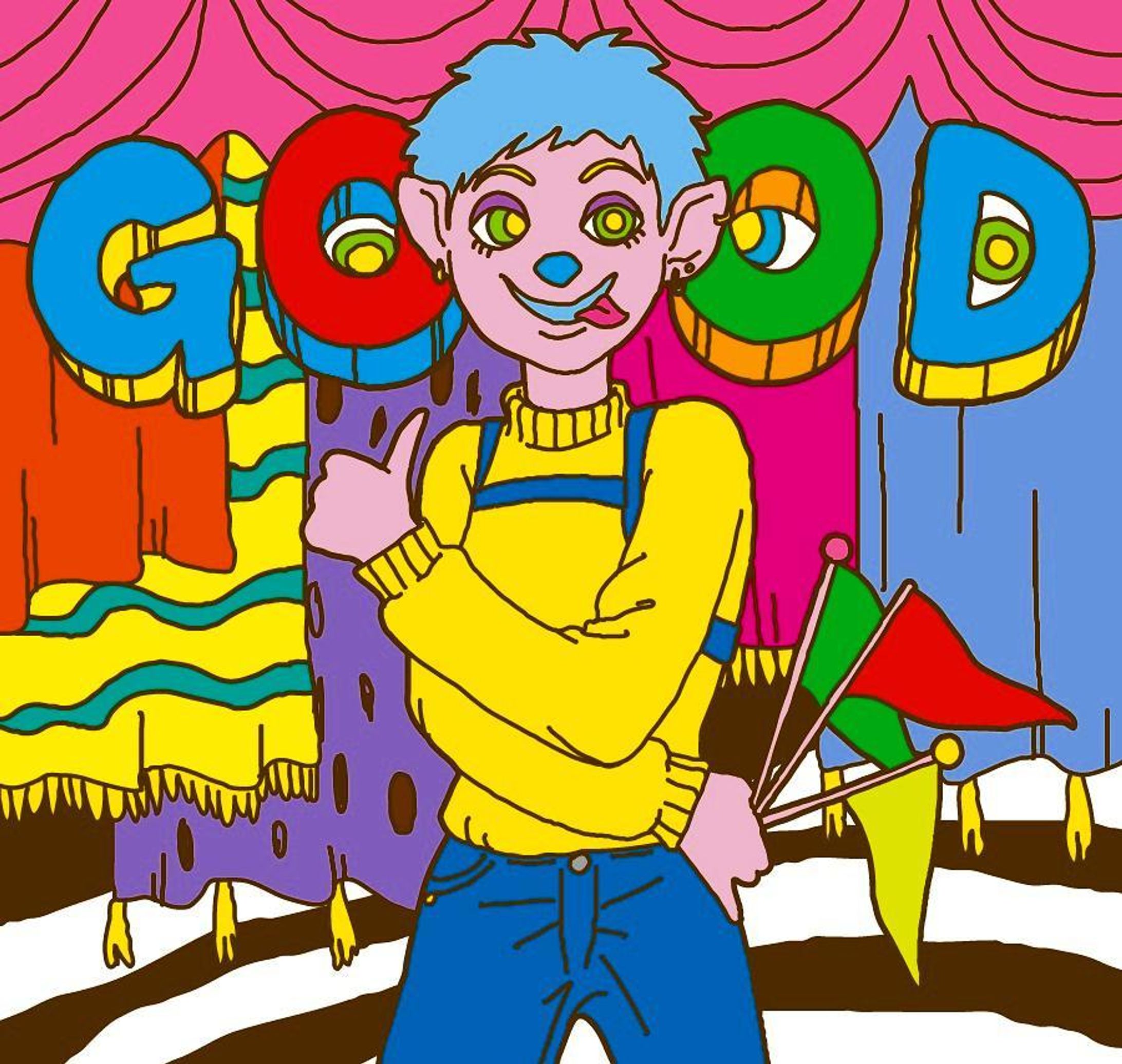 #イラスト#絵#picture#Illust#woman#character#illustrators オシャレ#pic#animal#girl#look#style#crosseyed #colorful#bluehair#shorthair#good#curtains-1