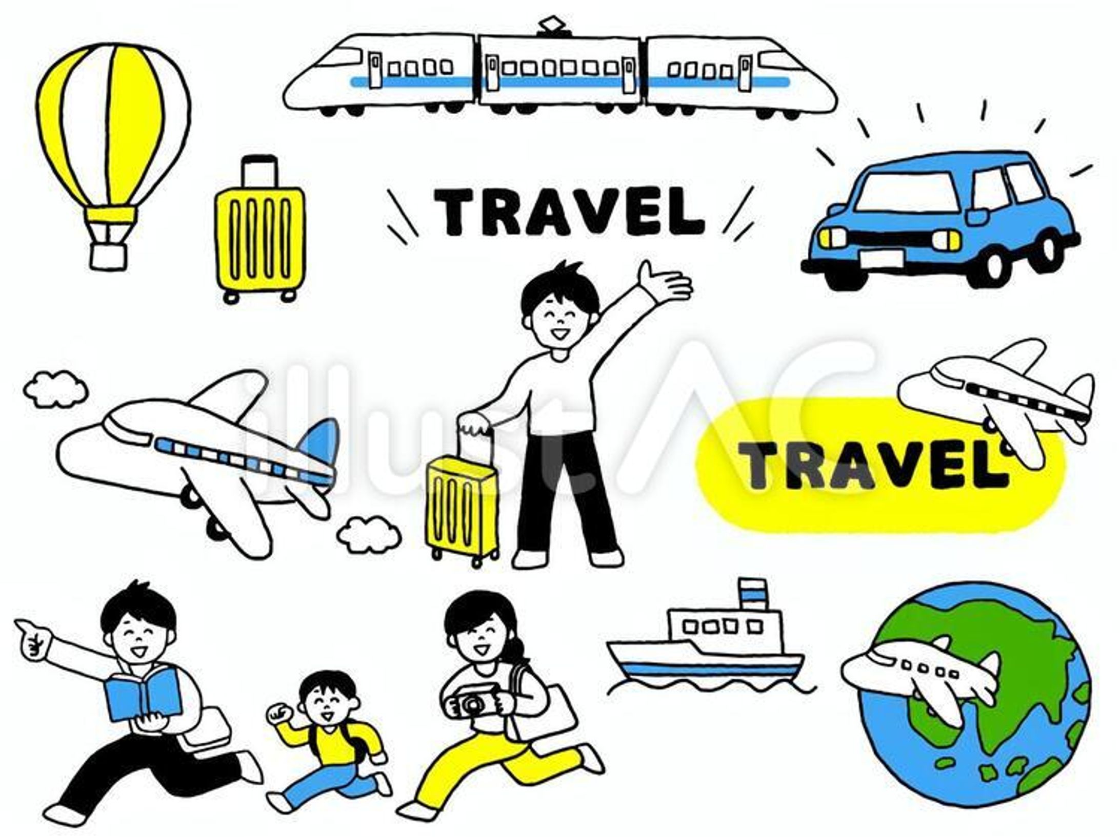 旅行イラストセット（イラストAC登録イラスト）-1