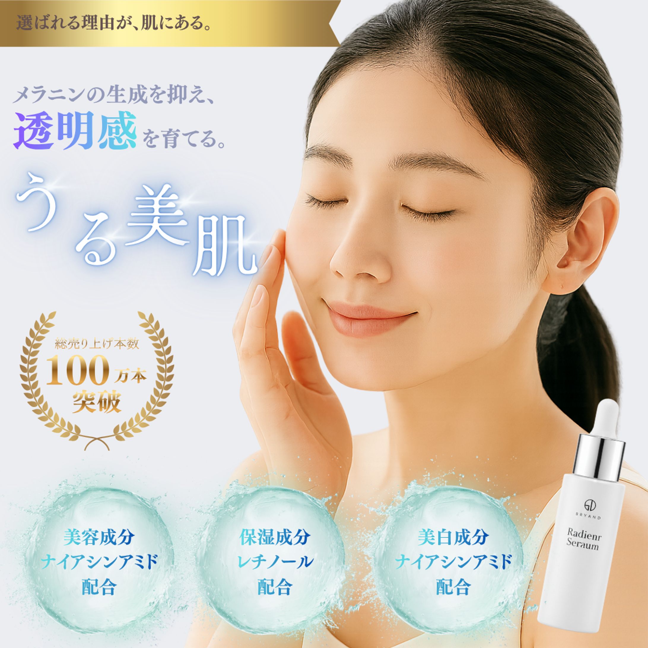 累計100万本突破 美容セラムの販売促進バナー-1