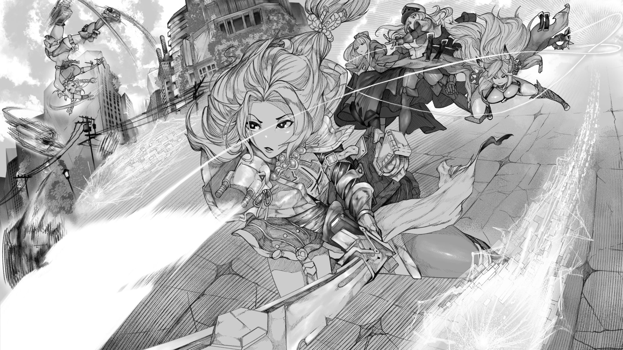 ラストオリジン/ファンアート/戦闘シーン-1