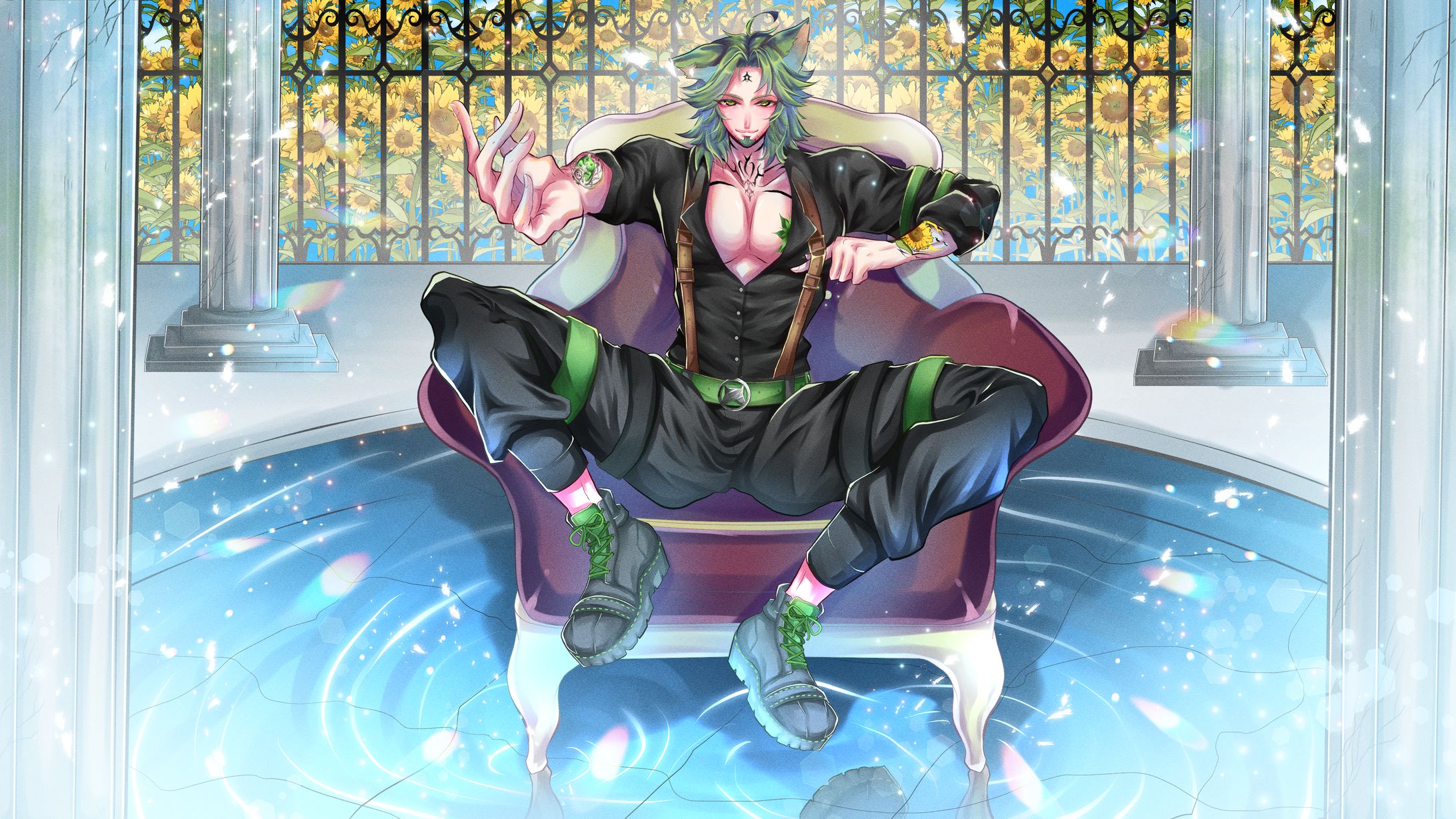 手を差し伸べる緑の獣人-1