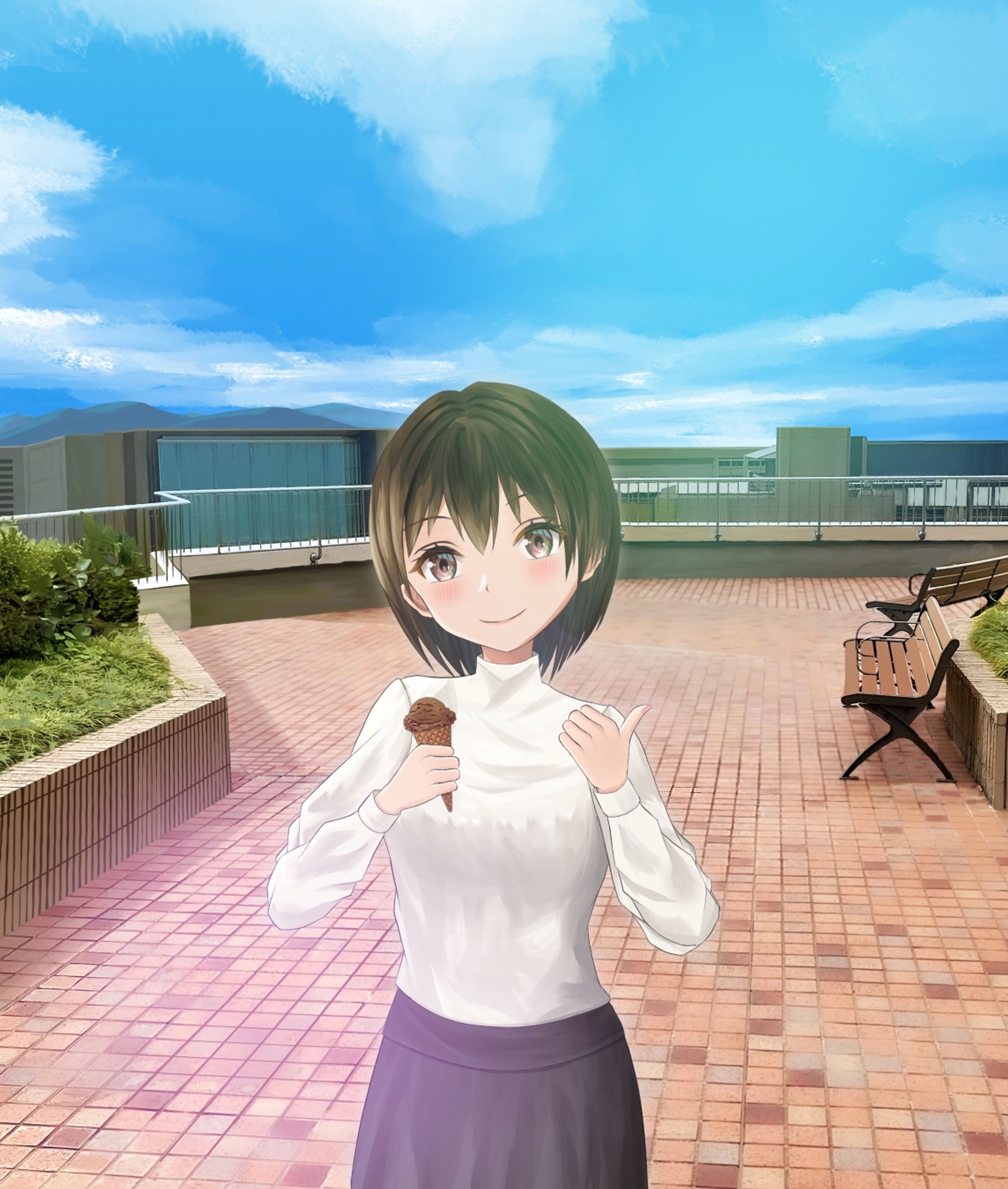 あそこ座って食べない？-1