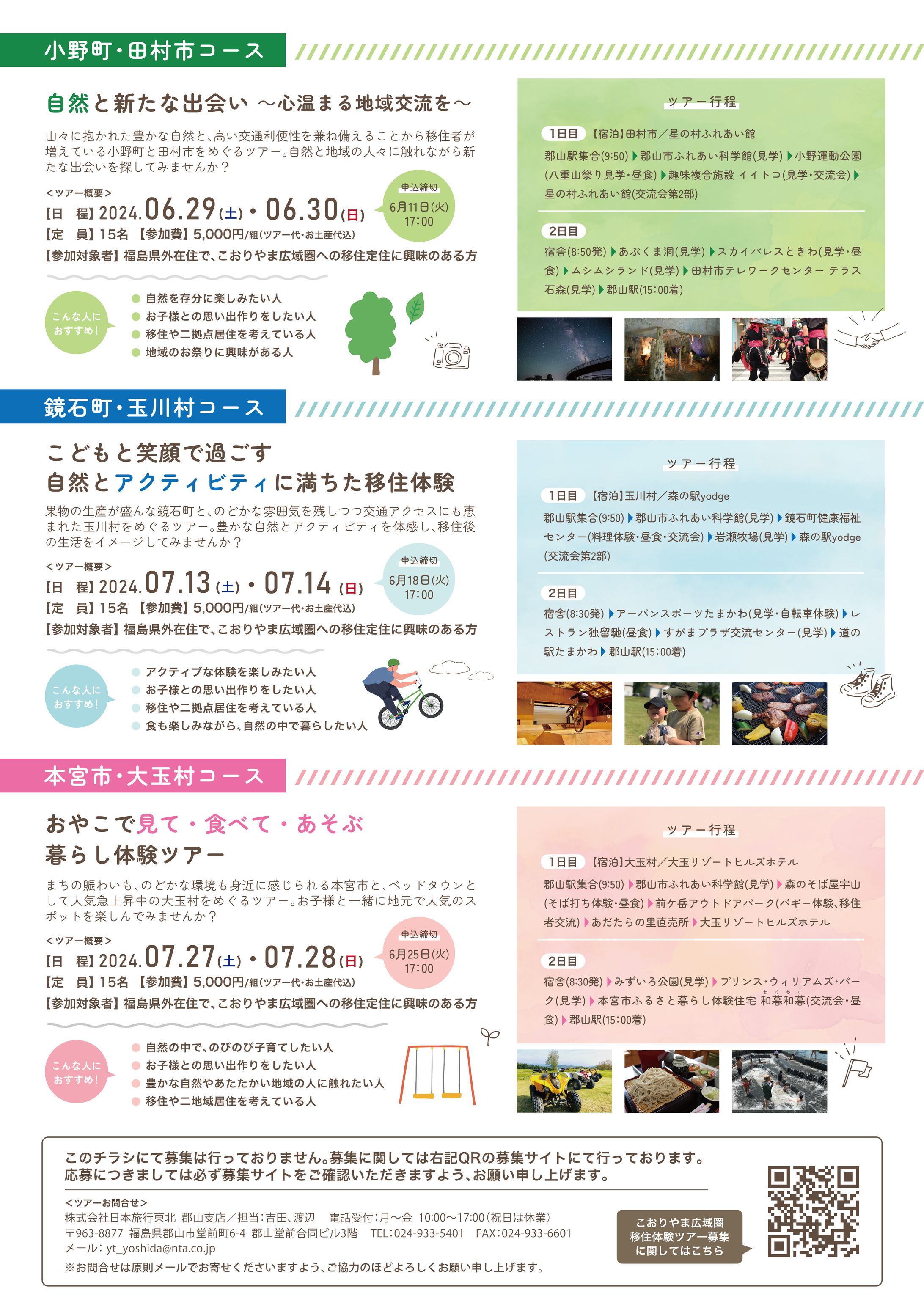 『こおりやま広域圏移住体験ツアー 夏・秋』 チラシ(裏面)-1