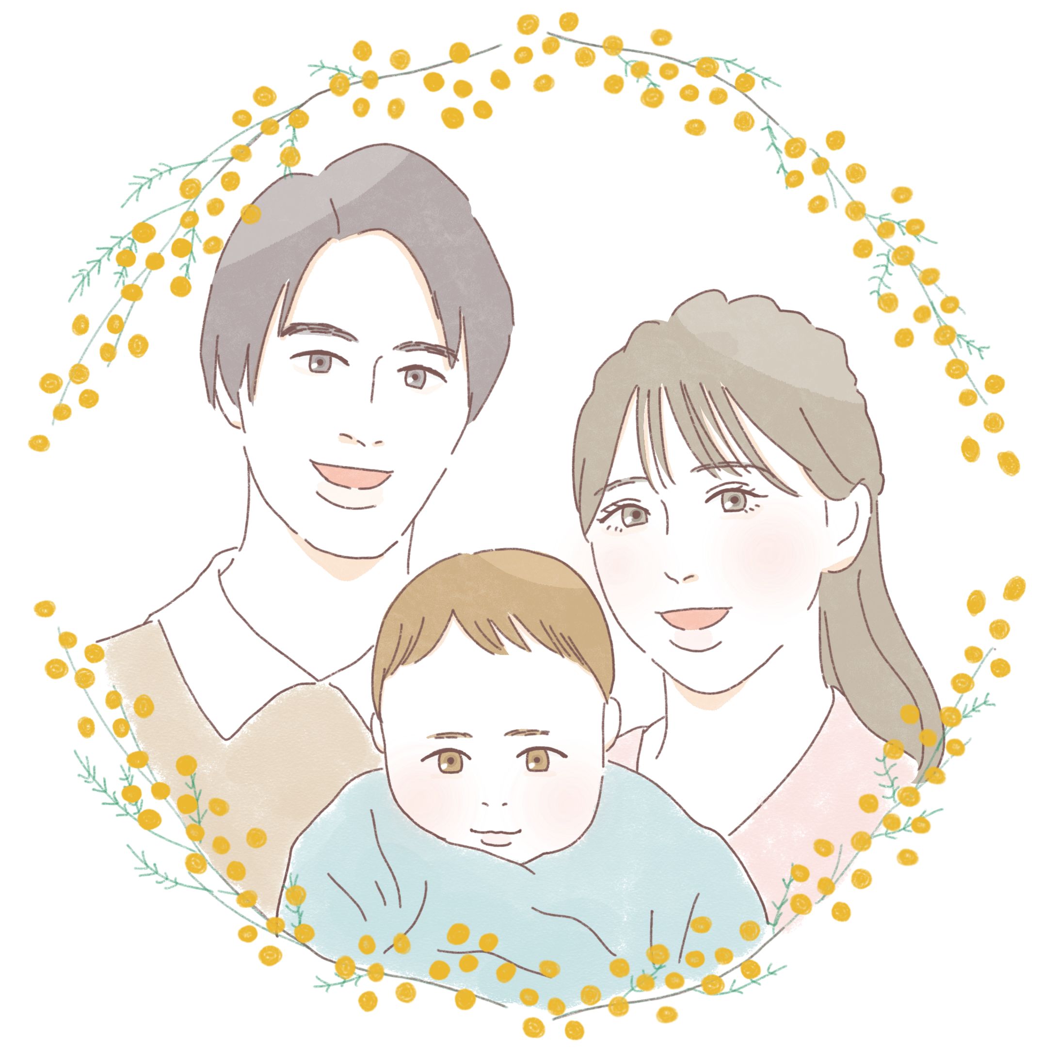 家族の似顔絵-1