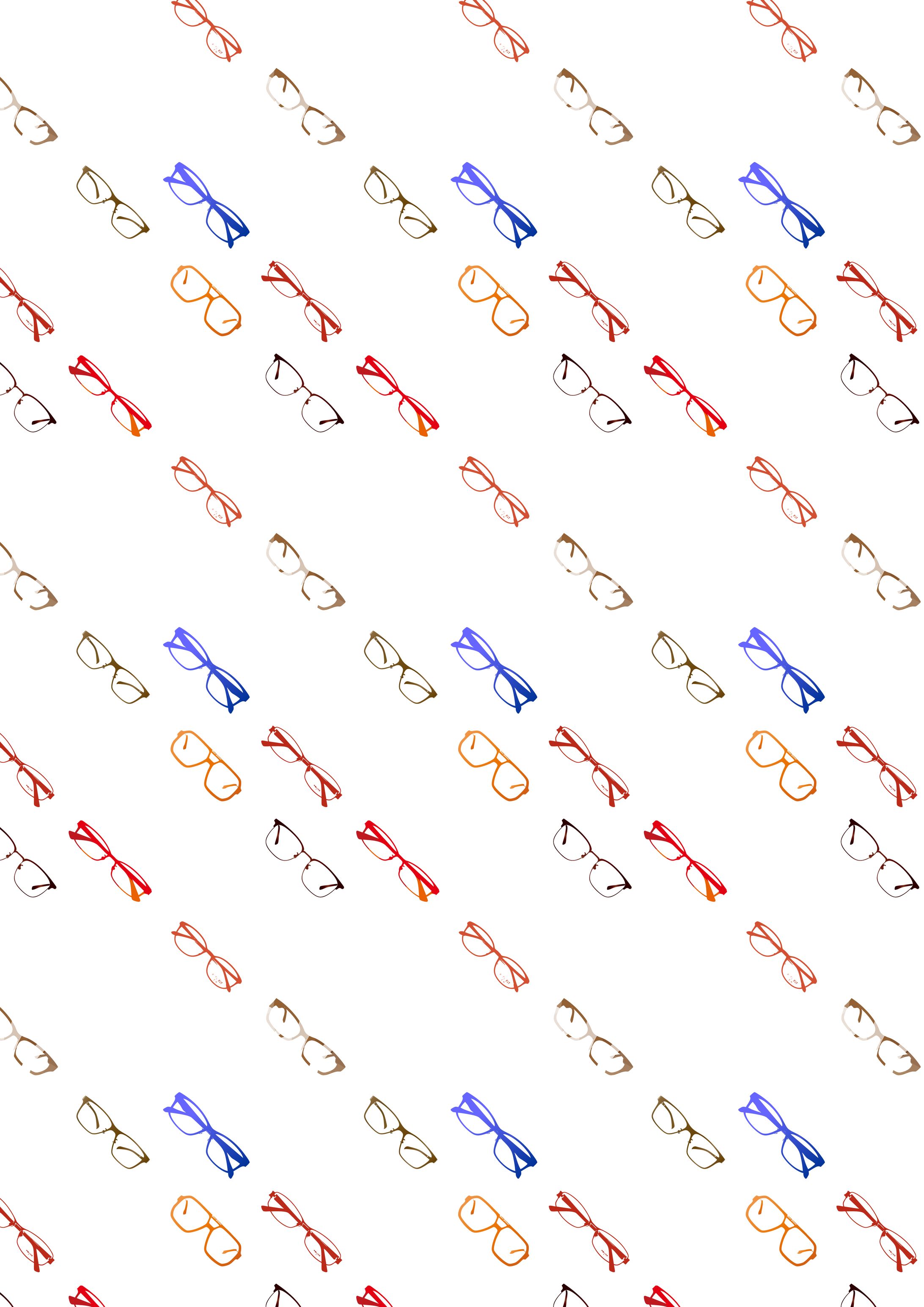 メガネ総柄イラスト-1