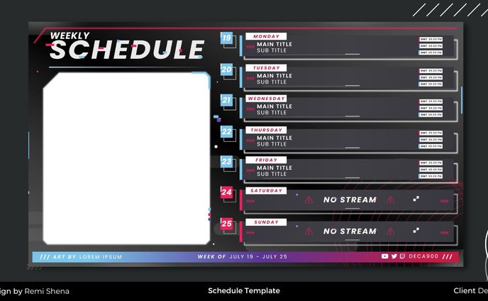 Deca's Schedule Template