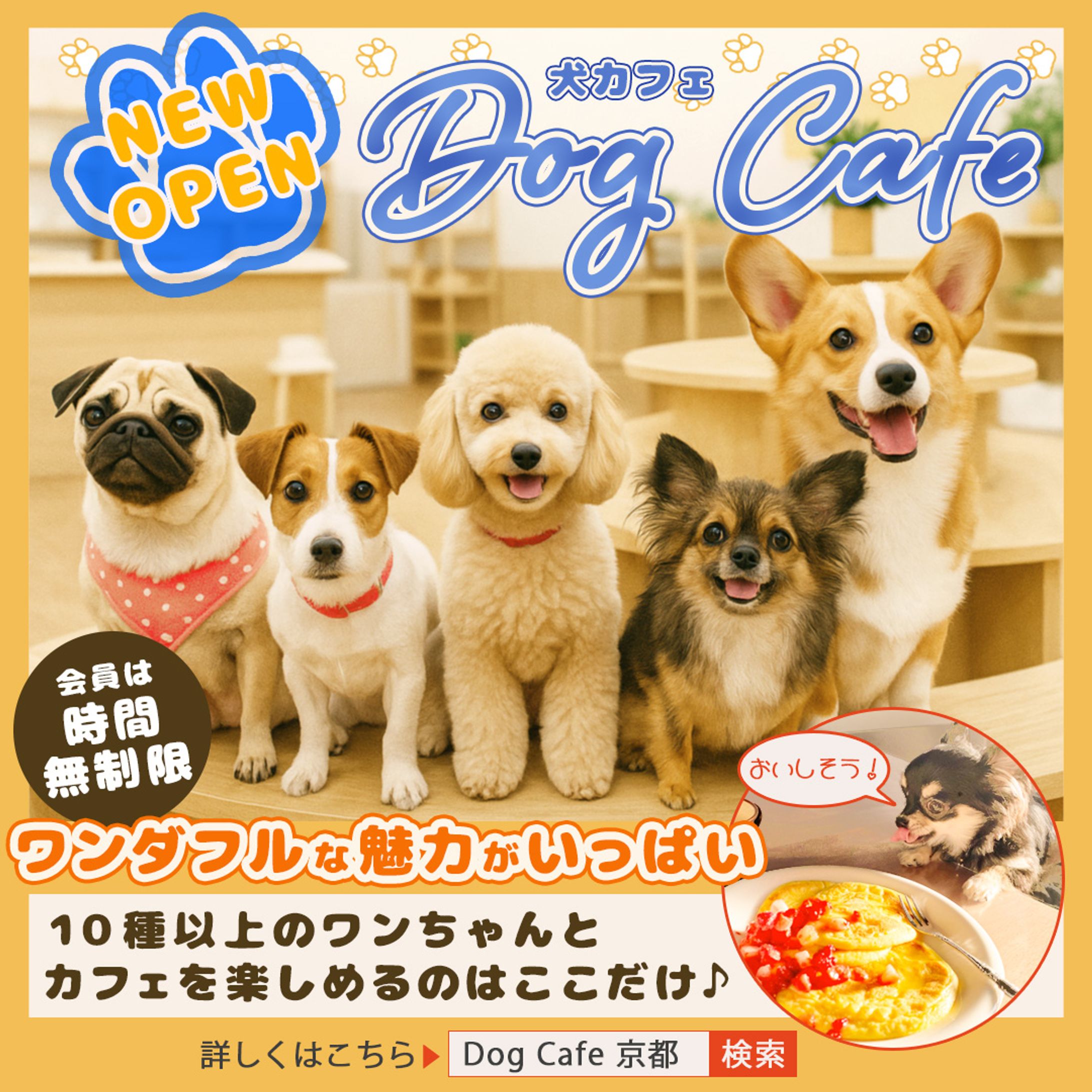 Dogcafeオープンのバナー（架空）-1