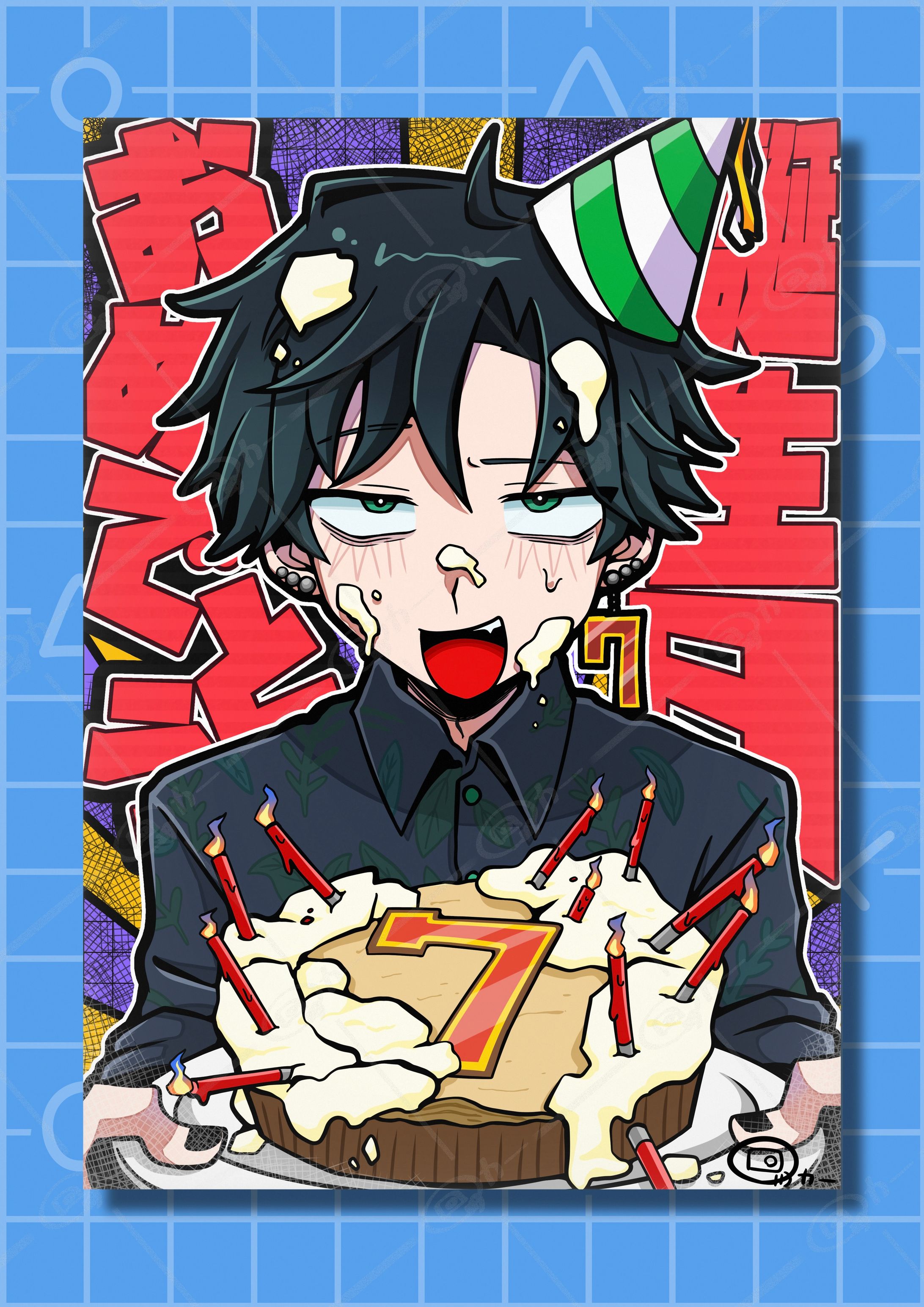 【依頼品】IRIAMライバー様 誕生日お祝い1枚絵-1