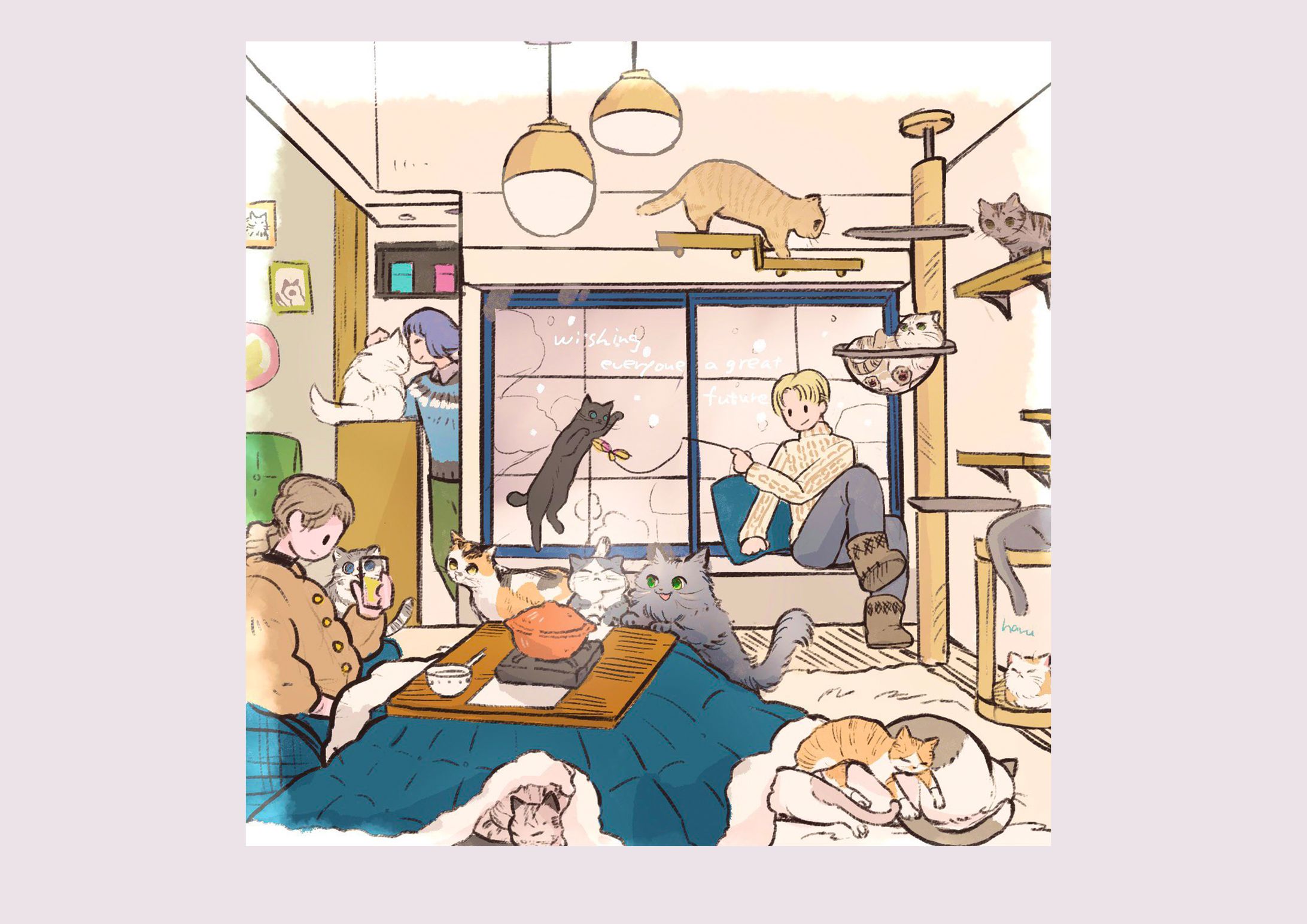 ねこ達と過ごす冬-1