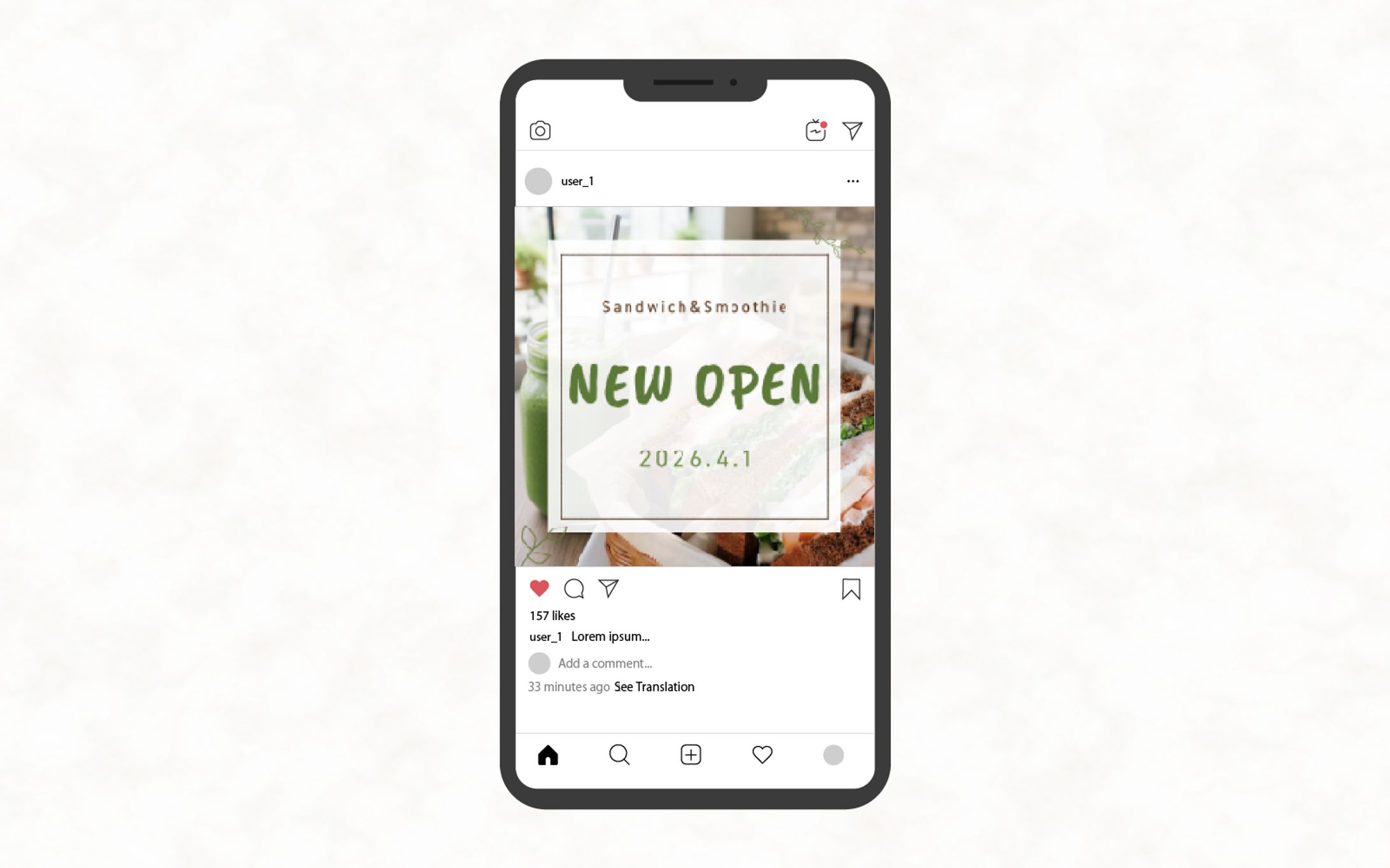 バナー｜サンドイッチとスムージー NEW OPEN-1
