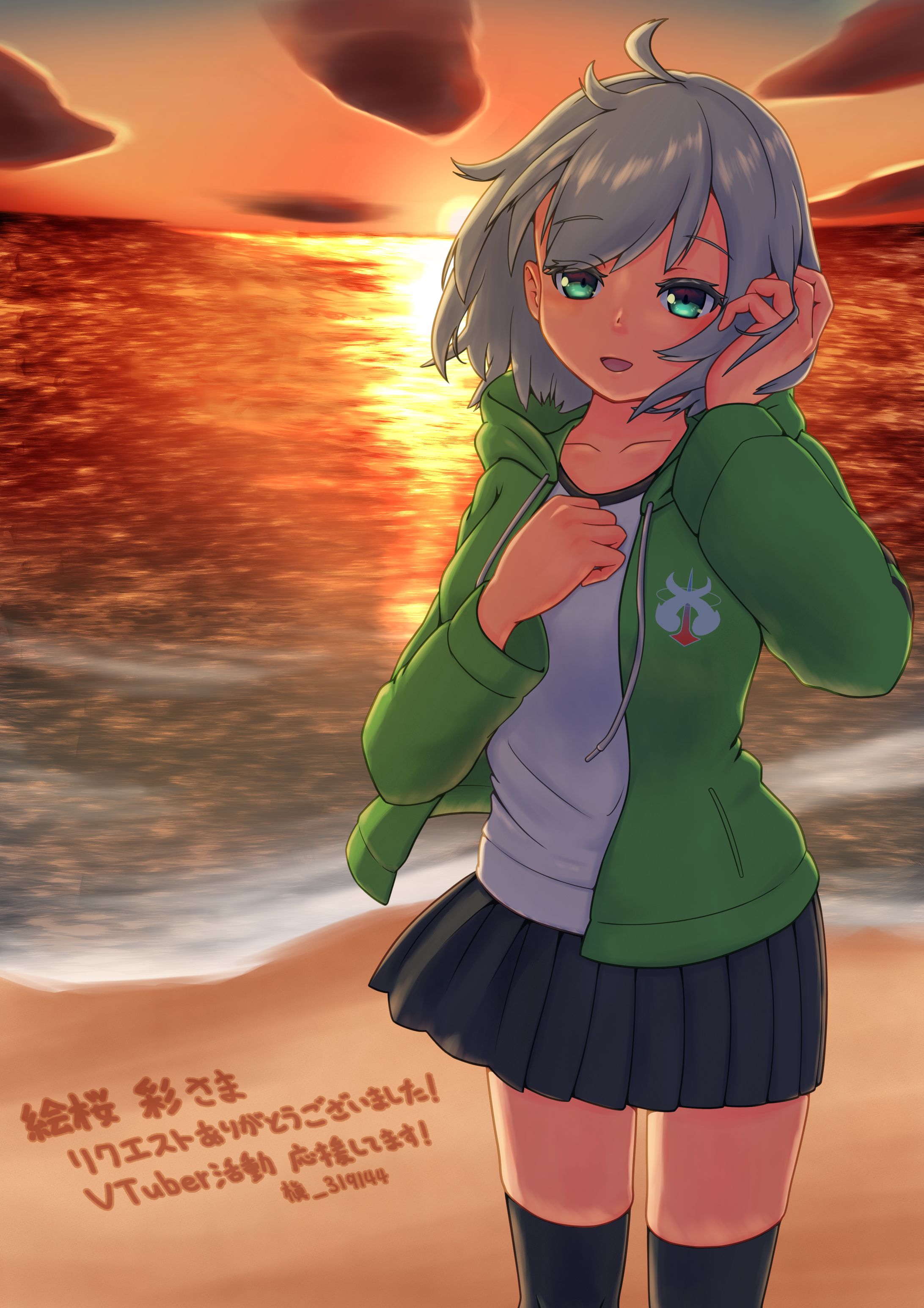 【skeb】夕方の海岸-1