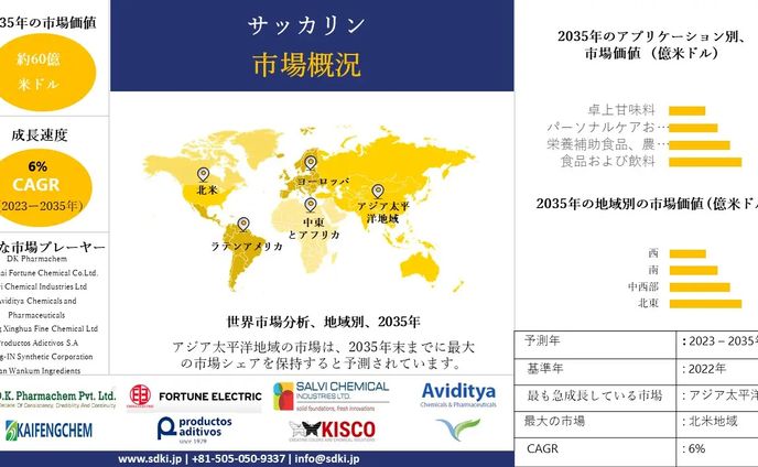 サッカリン業界調査、洞察、サイズ、シェア、需要、成長、市場概観、動向レポート、トップメーカー、2024-2036年予測