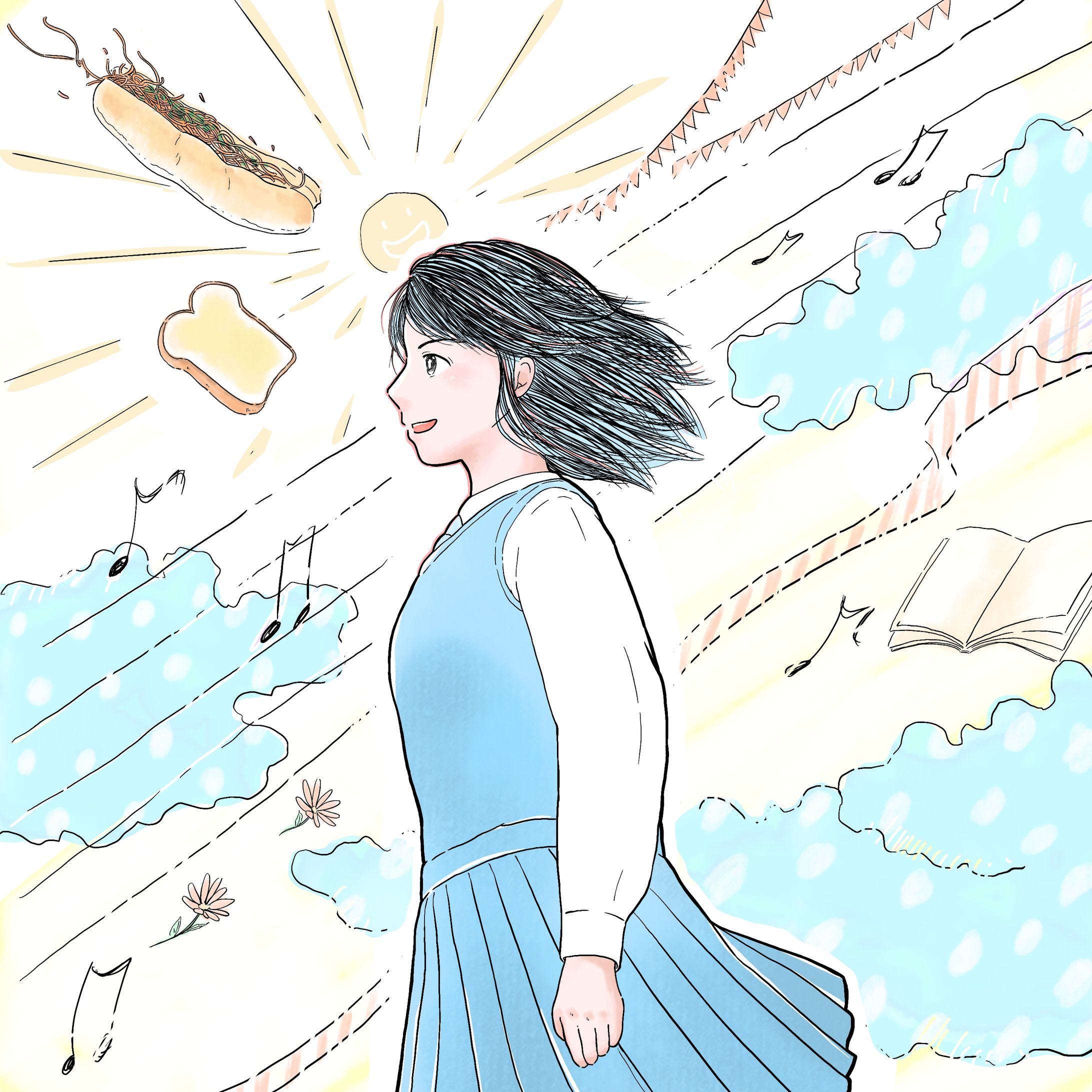 創作イラスト「自由に！」-1