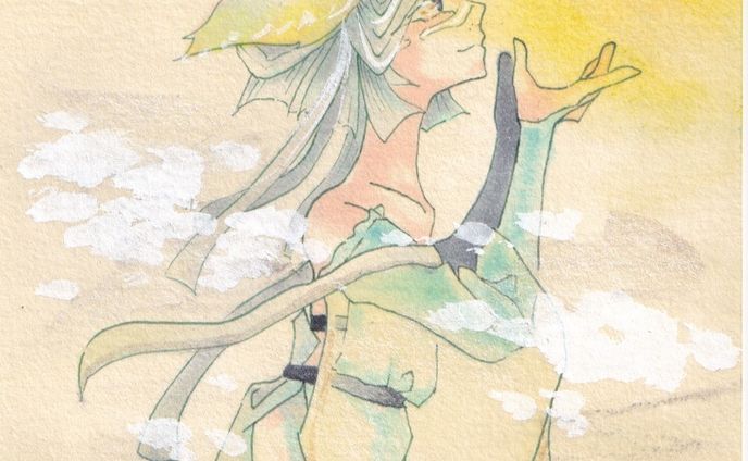 #アナログイラスト
#イラスト
#illustration
#art
#ドローイングイラスト 
月白色の、ツーア君です。
通販中：https://risiy.booth.pm/
