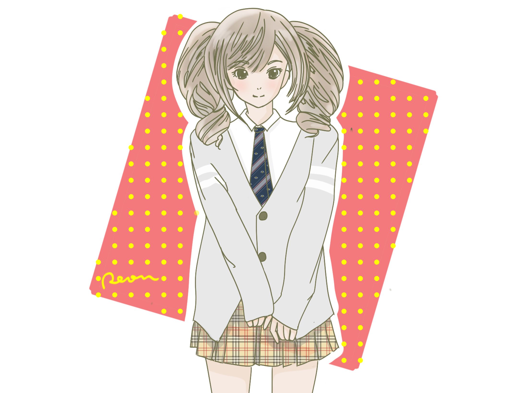 ツインテ制服ガール-1