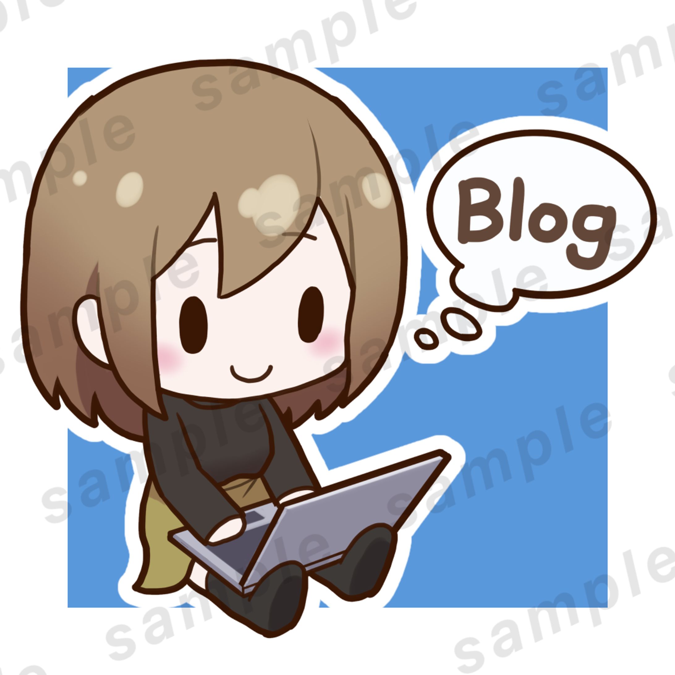 ブログを書く女の子-1
