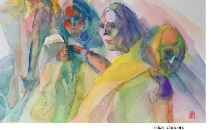 #watercolor #watercolorpainting #beauty #colorful #gallery #art#artist #asianbeauty #dancer #dancers #India #tree #labdscape #color#miran #visualart #contemporarypainting#contemporaryartists