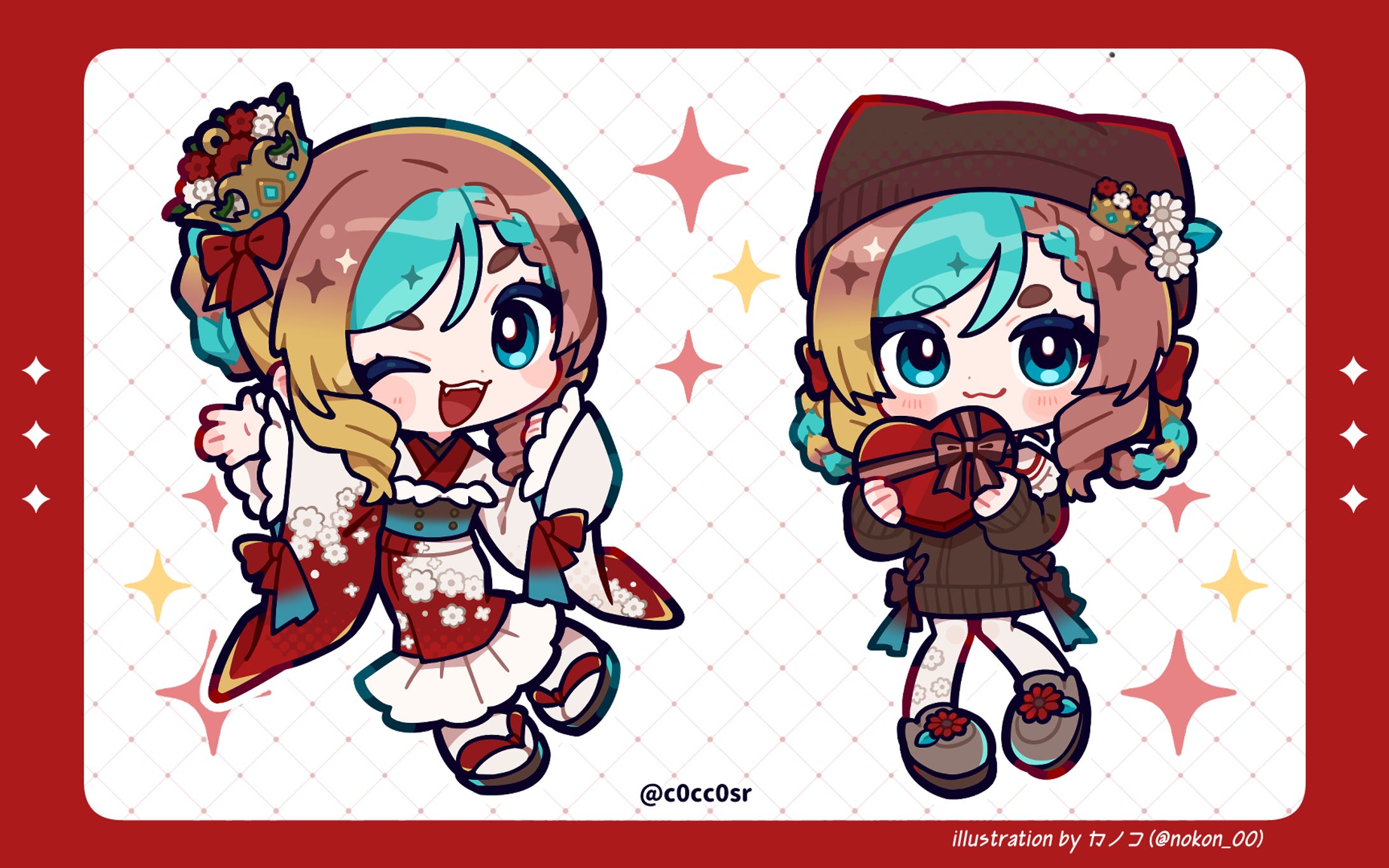 【works】ここあずきっこ様ミニキャライラスト-1