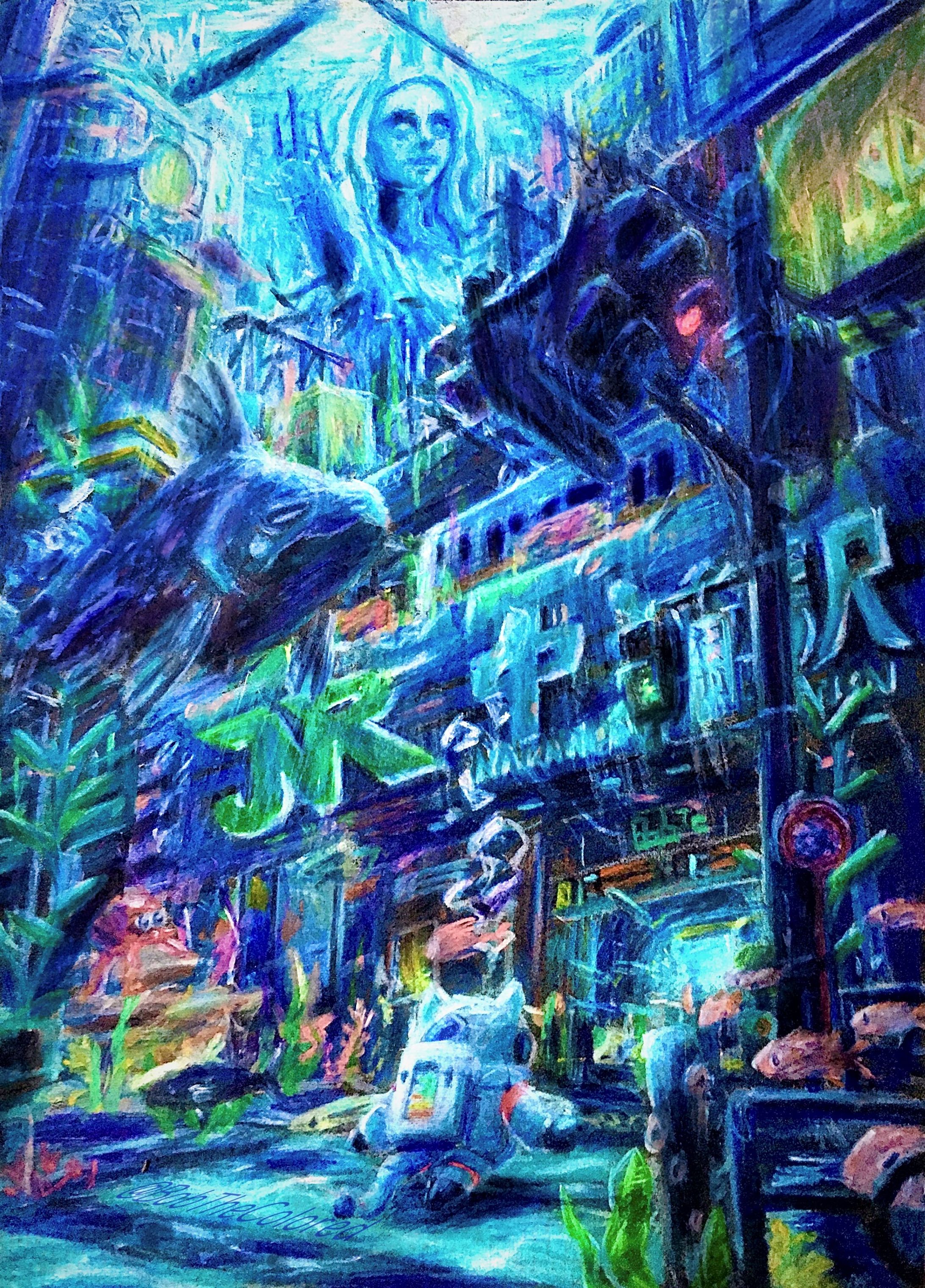 海底遺跡の探索中(創作)-1