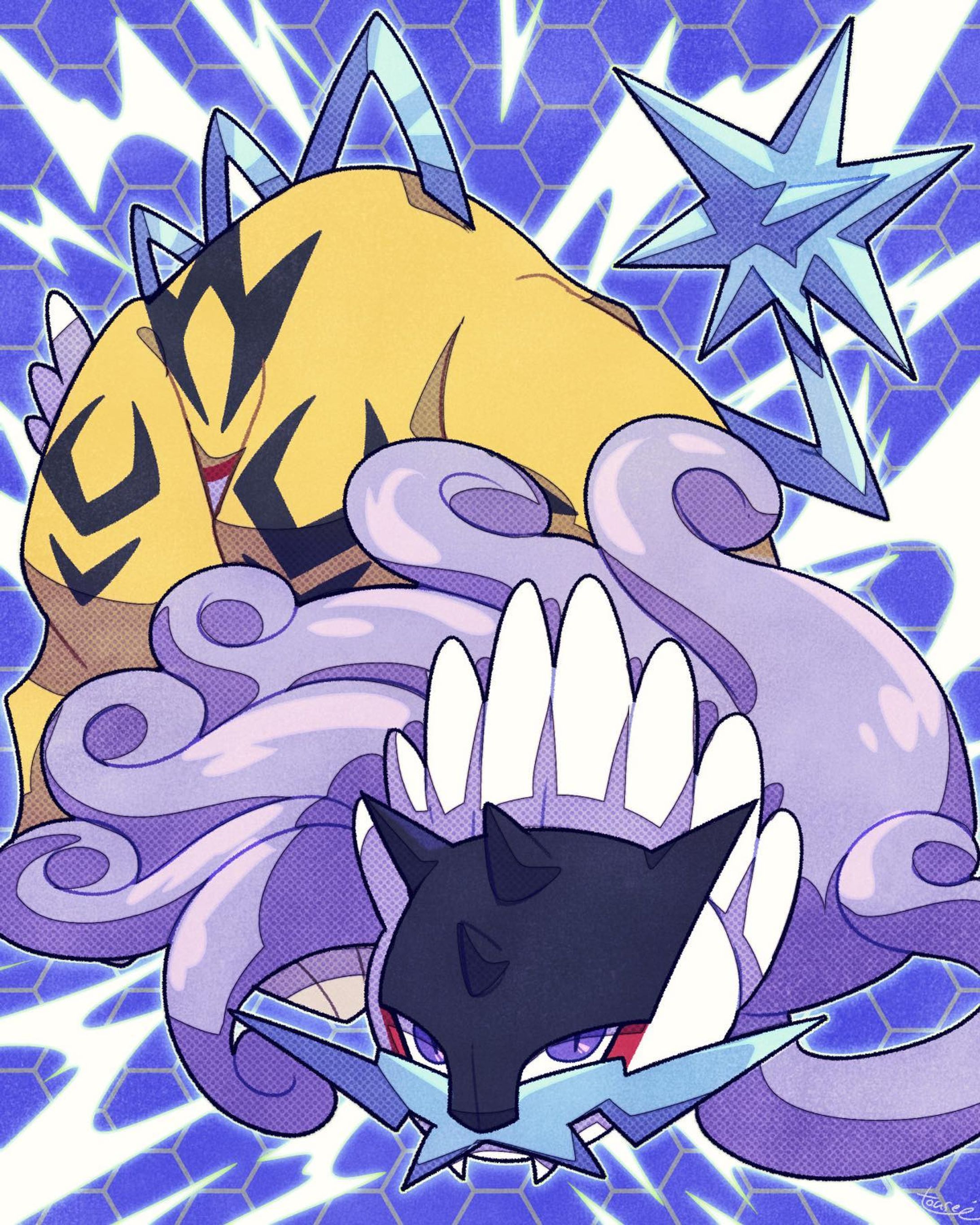 #イラスト #illustration #ポケットモンスター #ポケモン #pokemon #タケルライコ #ragingbolt 

雷竜らしいが、デザインすごいねぇ-1
