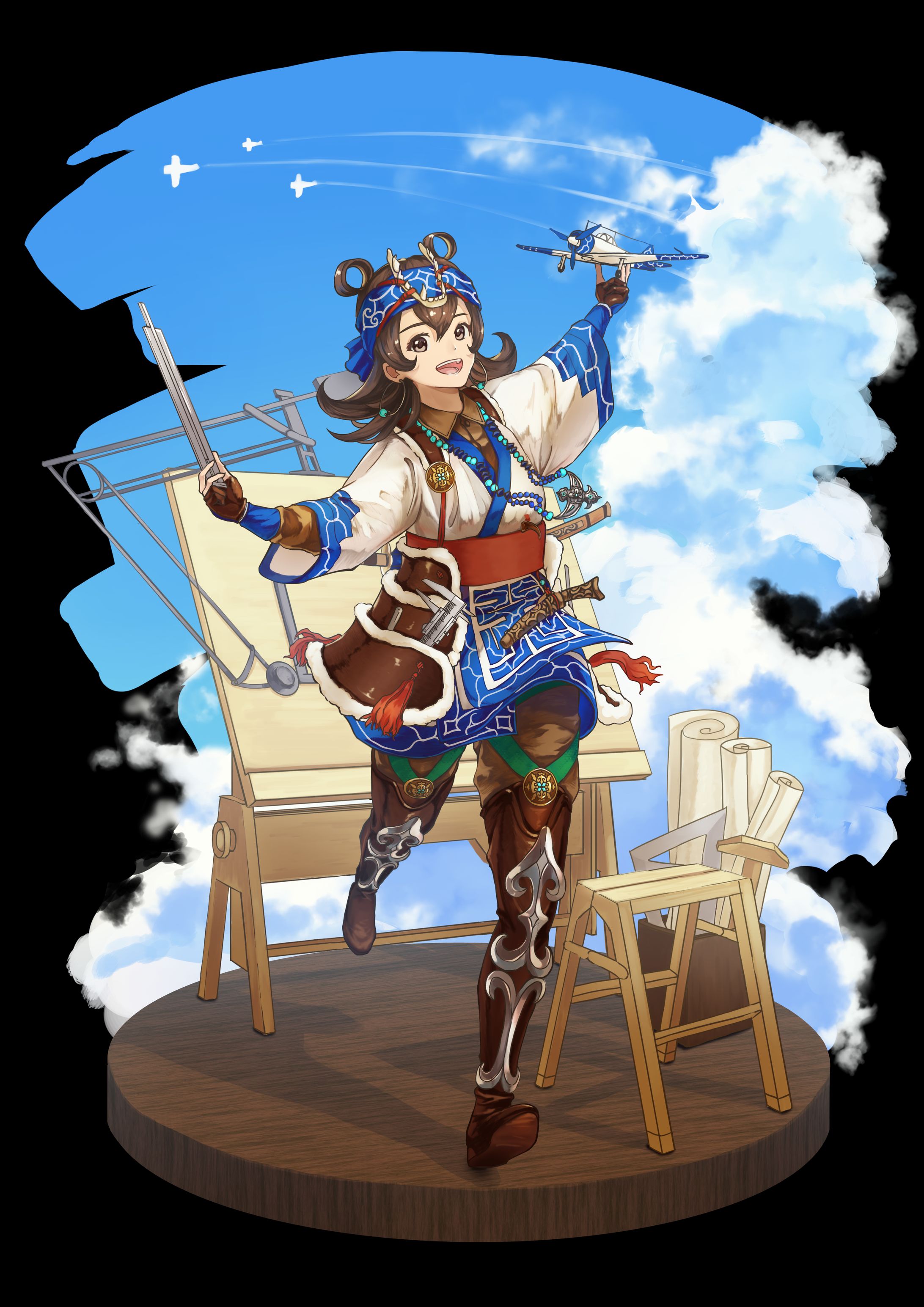キャラクターデザイン/アイヌ風航空設計士の娘-1