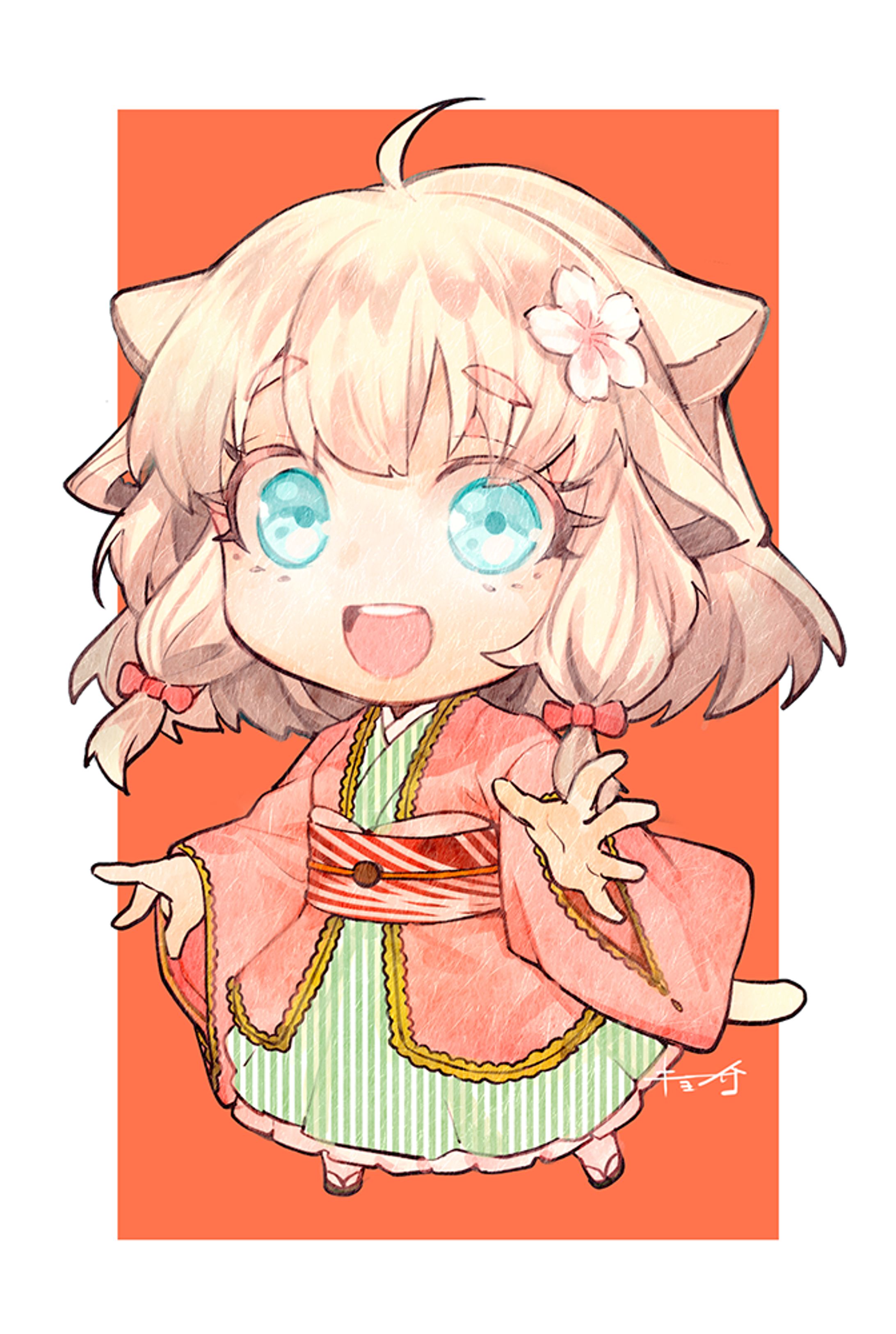 SDキャラ　猫耳ちゃん-1