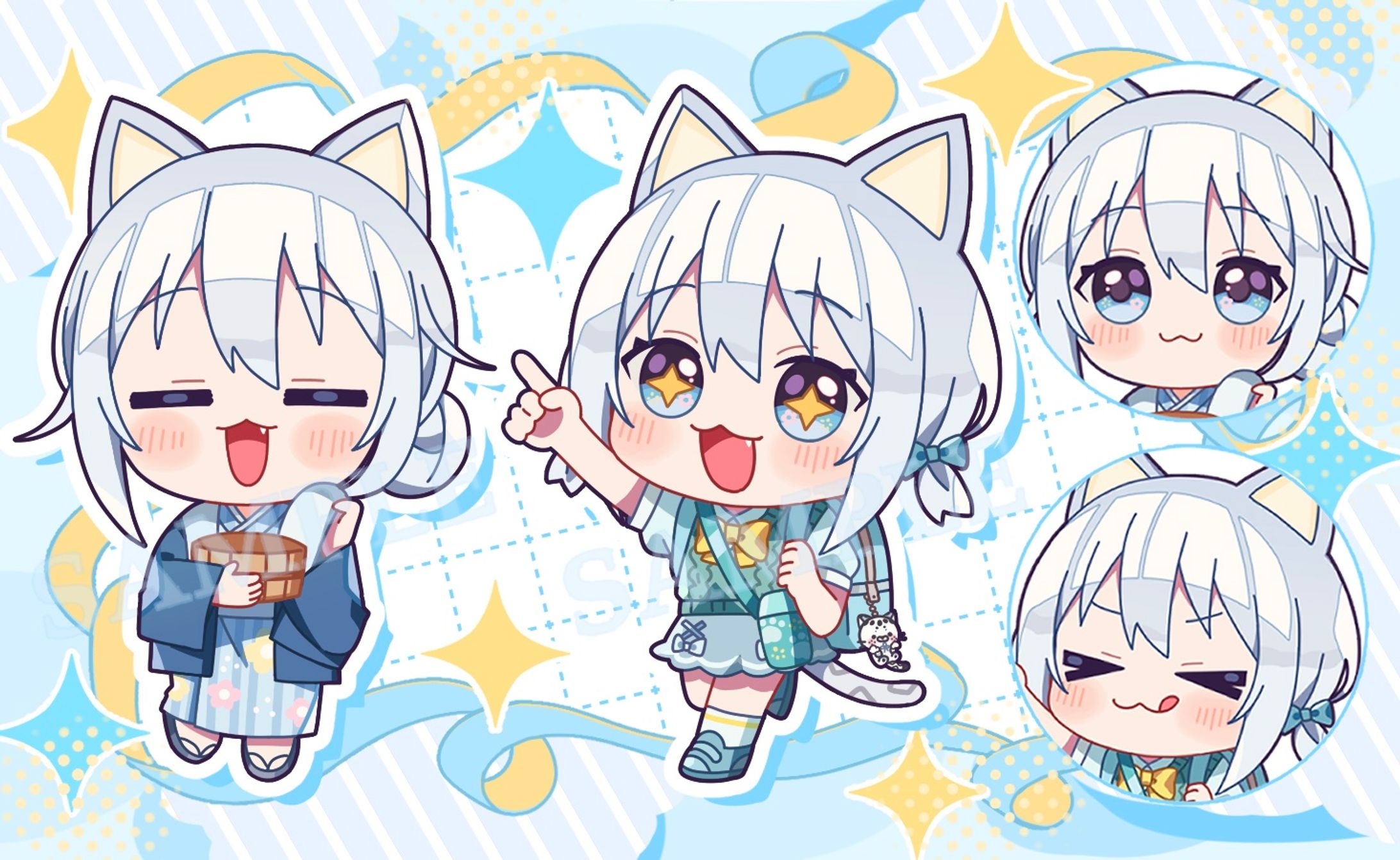 琥珀ねね様 グッズ用ミニキャライラスト-1