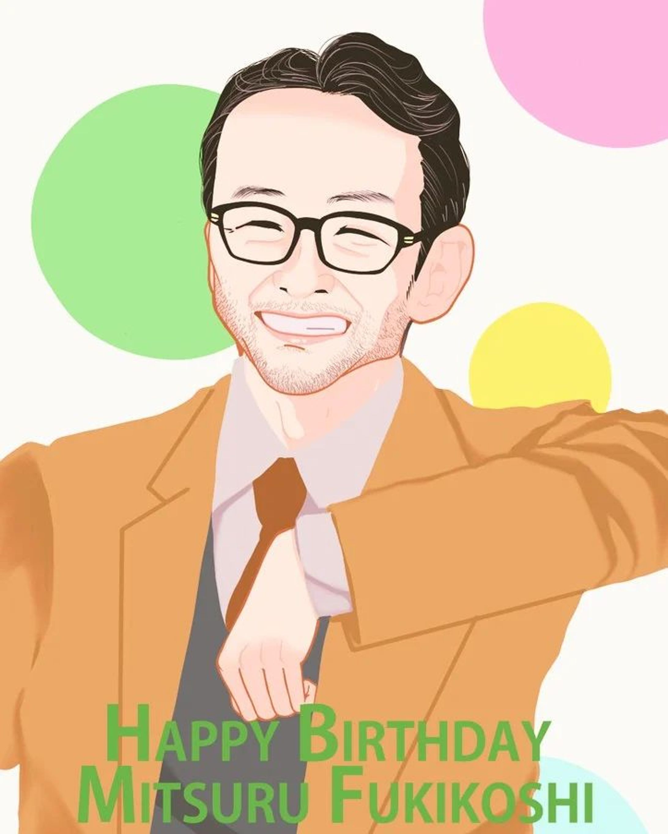 吹越満様お誕生日おめでとうございます🎂🎉⁡
⁡この1年健やかにエネルギッシュにご活躍されることをお祈りしています✨⁡
⁡ #吹越満  #似顔絵  #銀平町シネマブルース-1