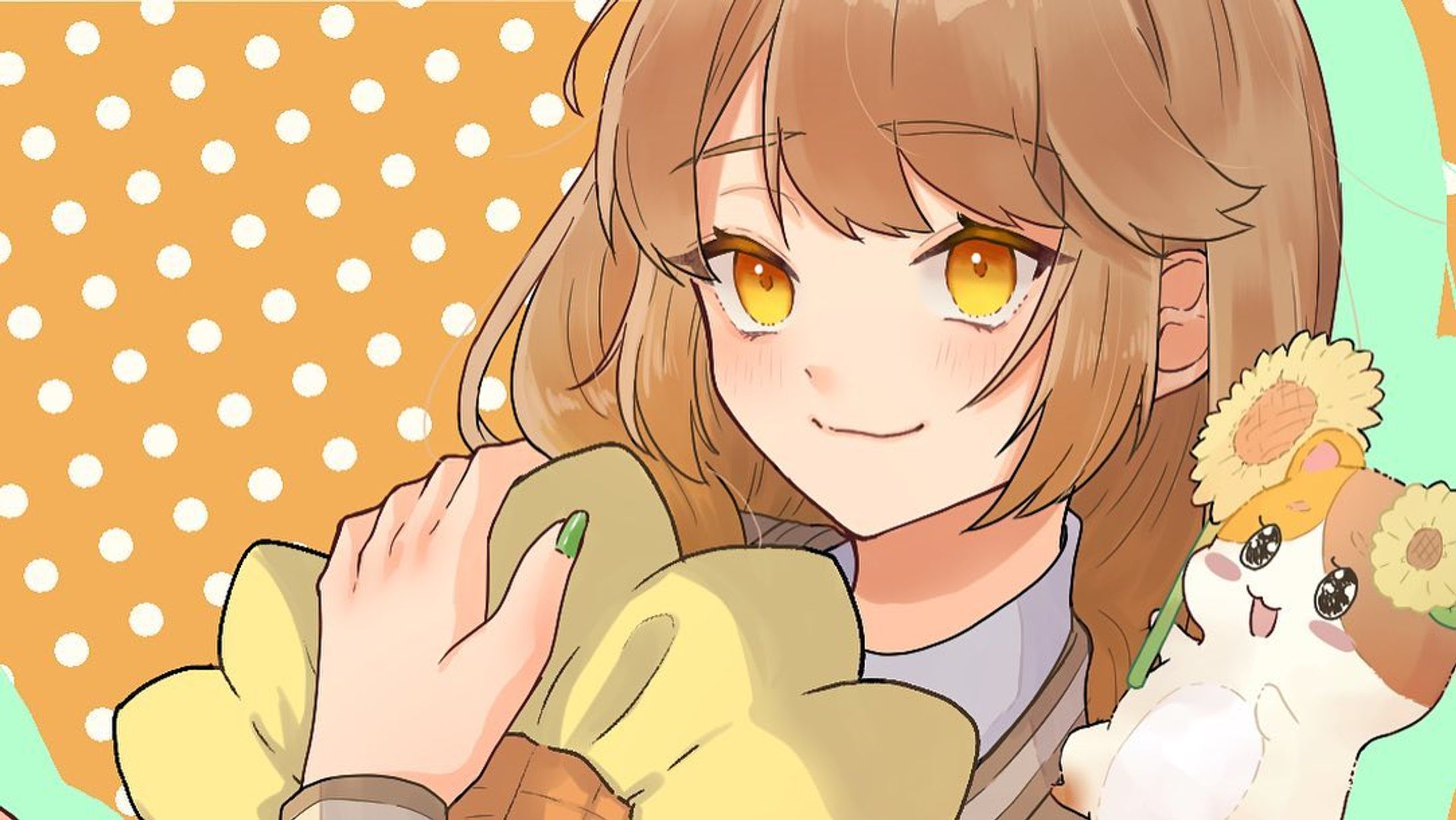 ◆Twitter企画◆

\★/RTしてくれたVTuber（活動者）さん描く (１)

お歌が素敵な歌い手の来実（＠ pudding_kurumi ）さん を描かせて頂きました！

#イラスト #illustration #rtしたvtuberを描く #歌い手 #歌い手イラスト #ひまわり #ハムスター #女の子 #女の子イラスト #100日チャレンジ #合計100日チャレンジ-1
