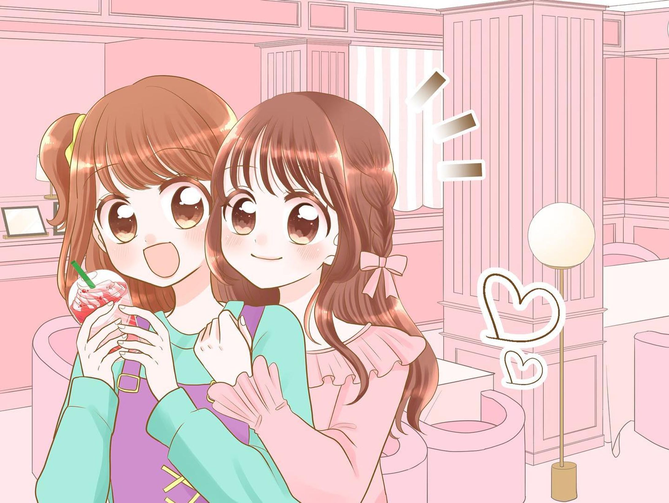 韓国っぽおしゃれカフェのイラスト-1