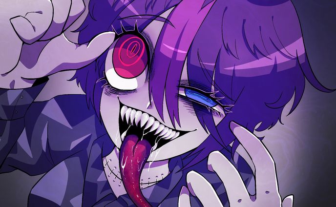 Woman with evil face