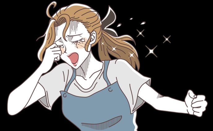 レトロな少女漫画風女性