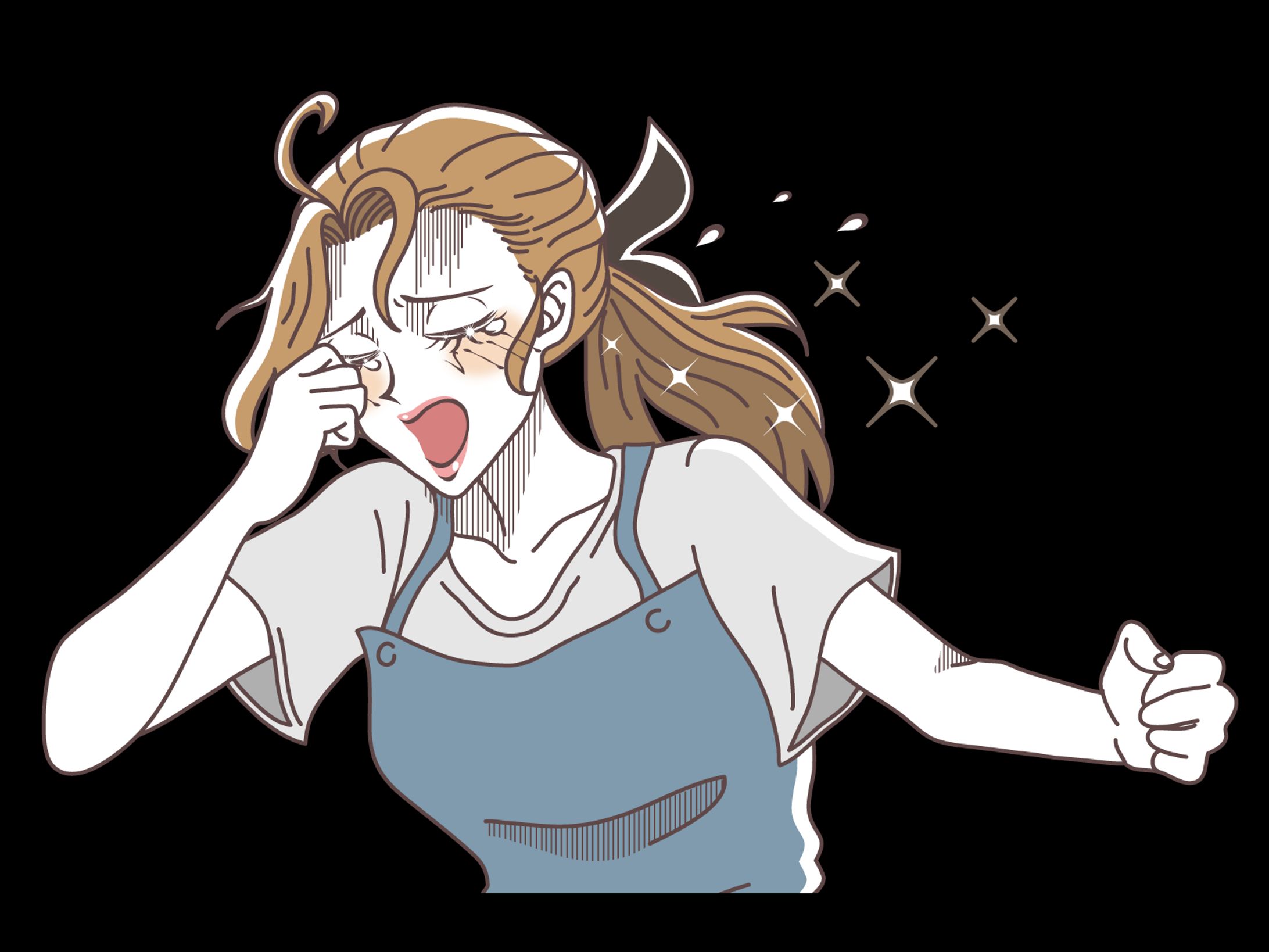 レトロな少女漫画風女性-1