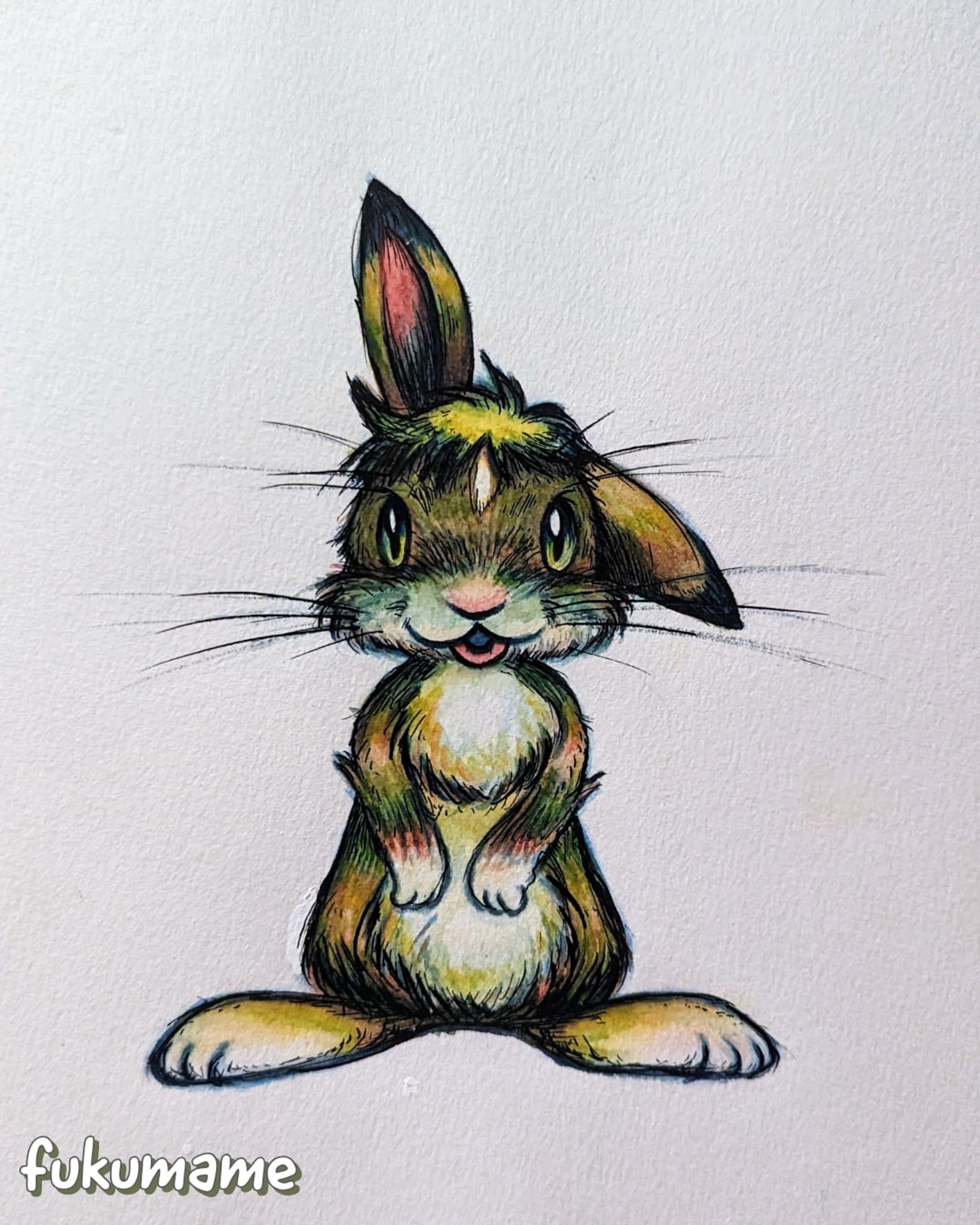【手描きイラスト】穴ウサギの男の子-1
