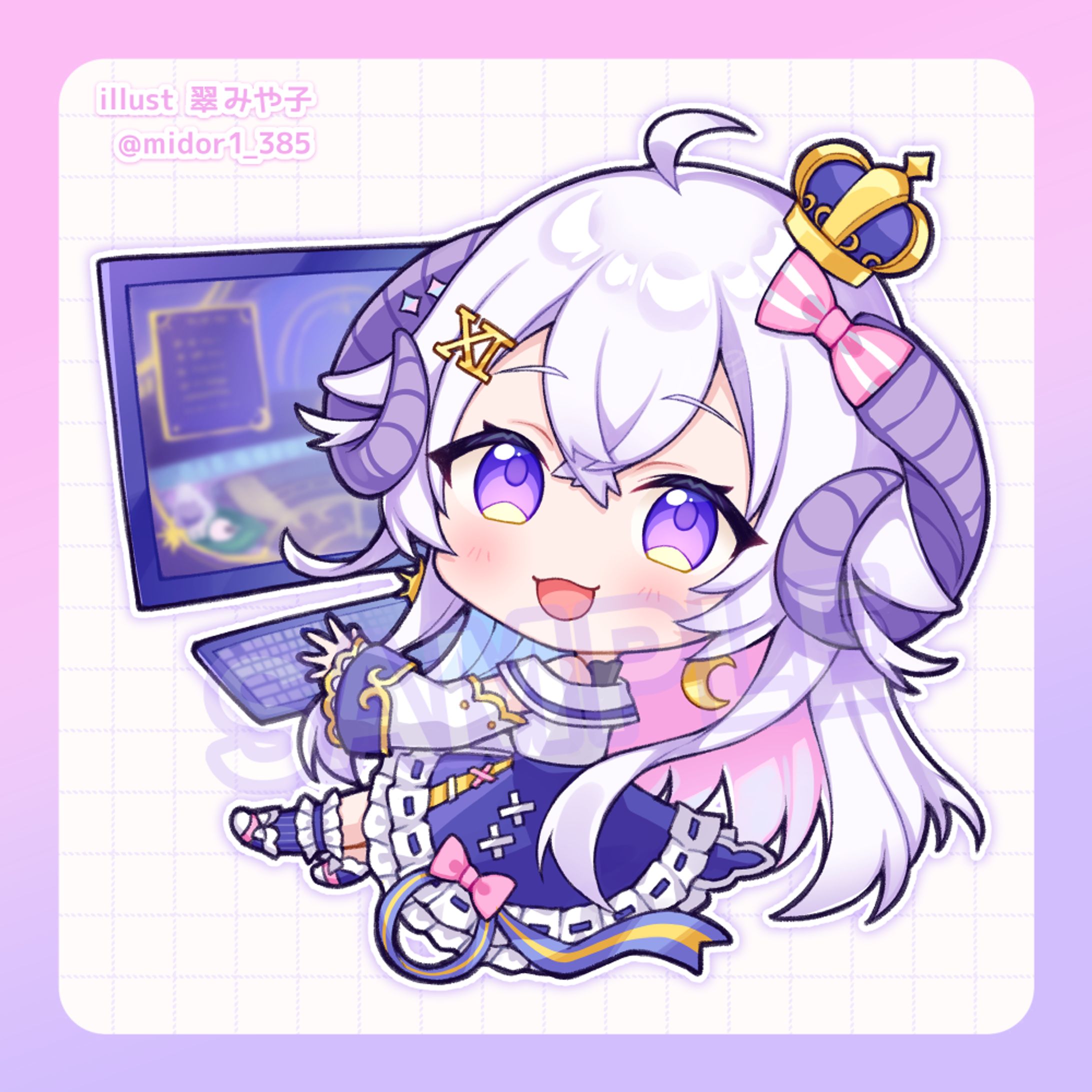 faVePC 星影ラピス様 コラボPC用特典グッズ用ミニキャライラスト-1