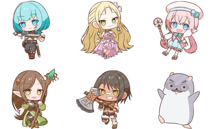 【OC】卒業制作SDキャラシールイラスト