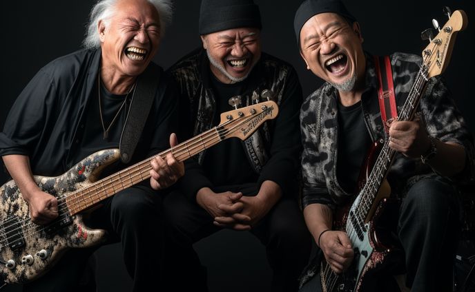 バンド演奏を楽しむシニア