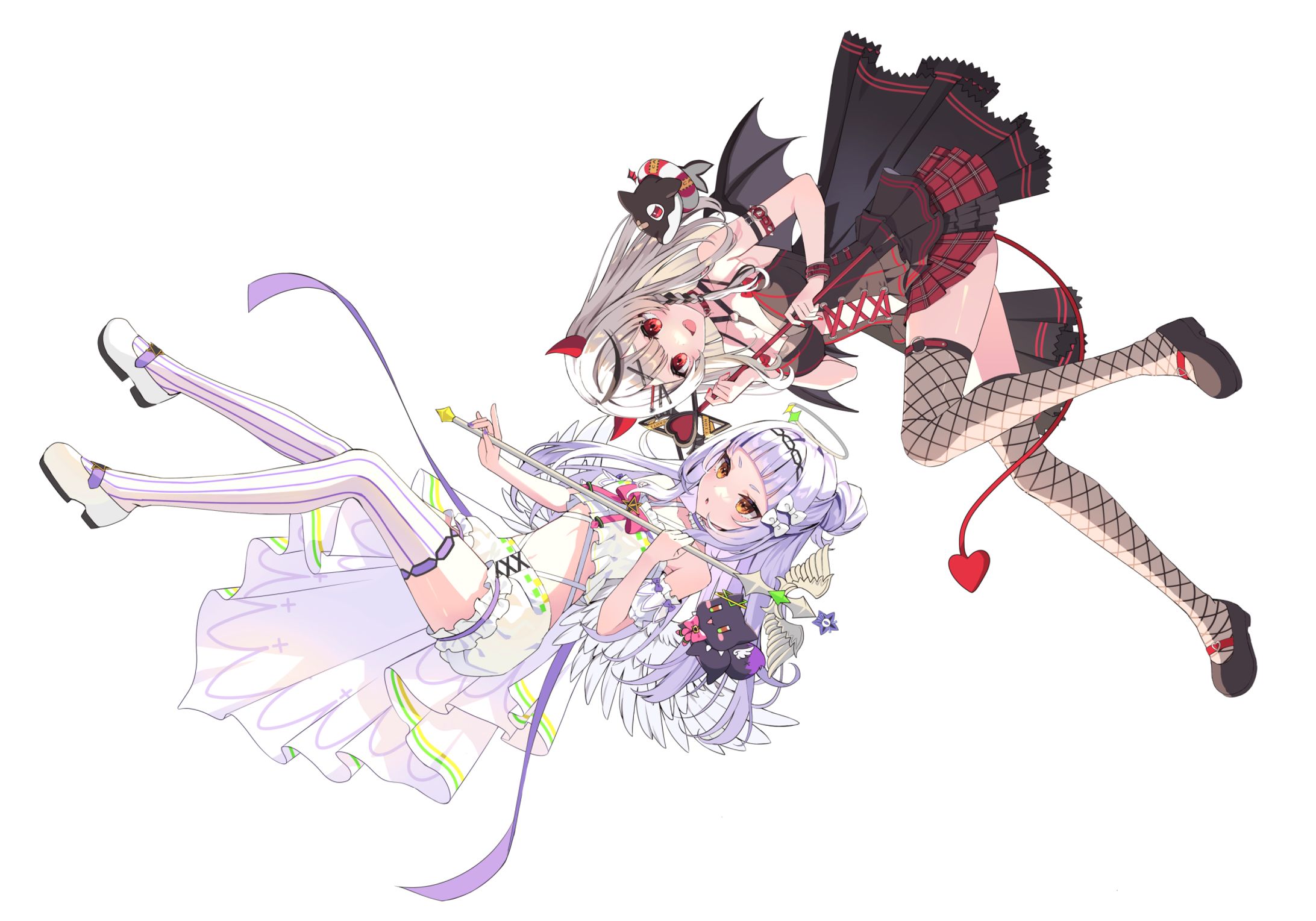 沙花叉クロヱ&紫咲シオン様「デビルじゃないもん」MVイラスト-1