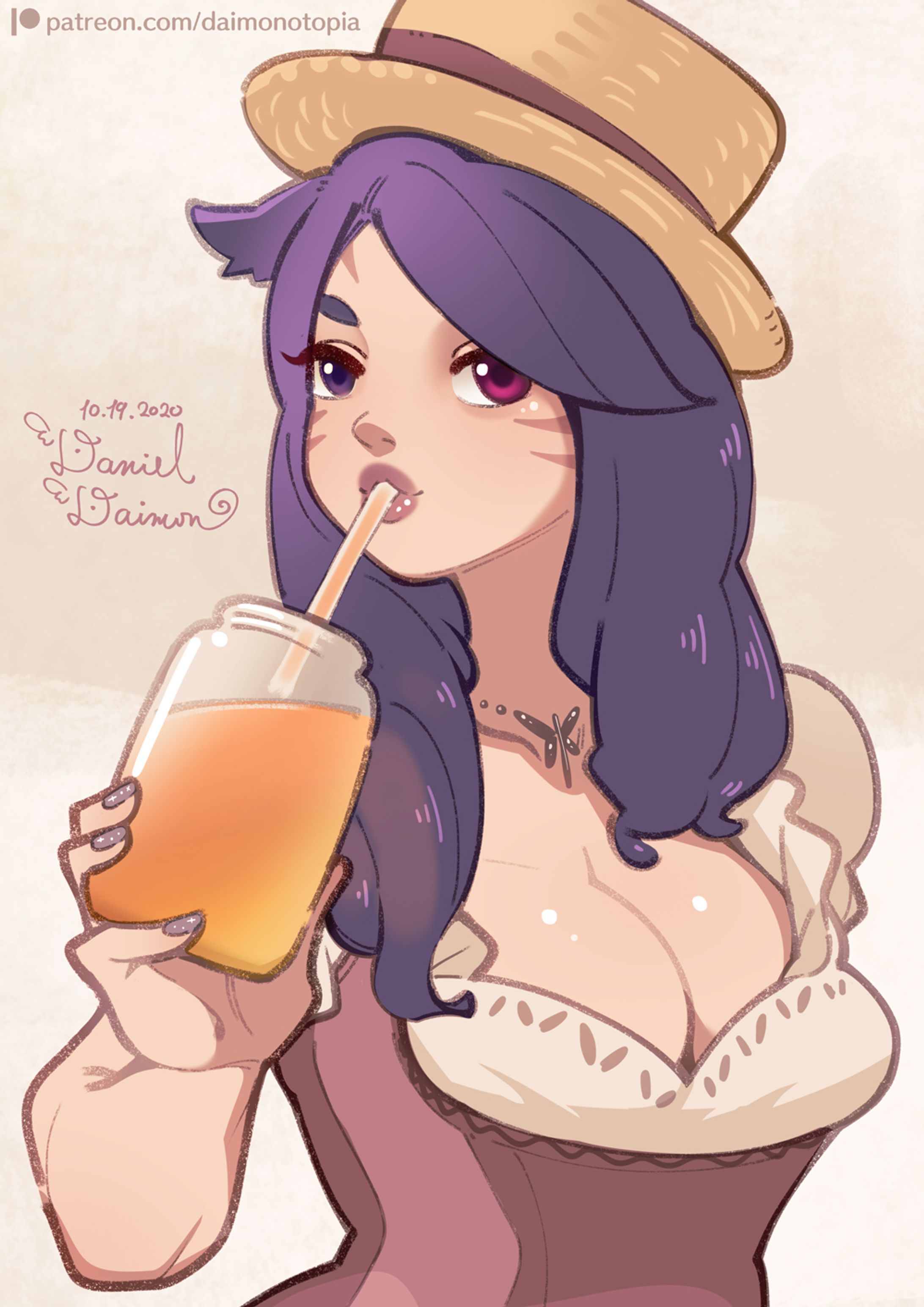 Miqo'te with orange juice-1