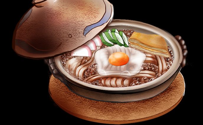 【食べ物イラスト】味噌煮込みうどん