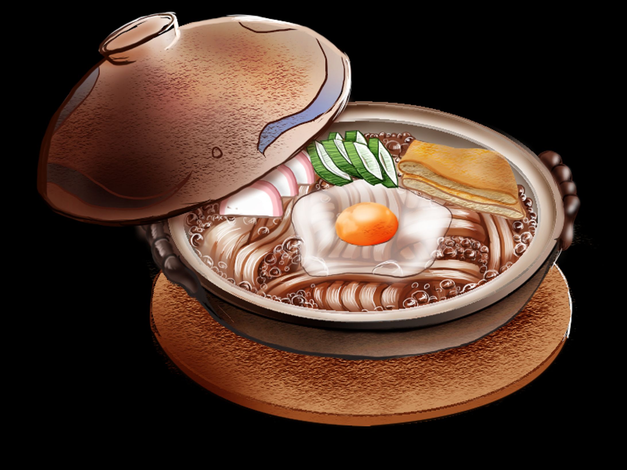 【食べ物イラスト】味噌煮込みうどん-1