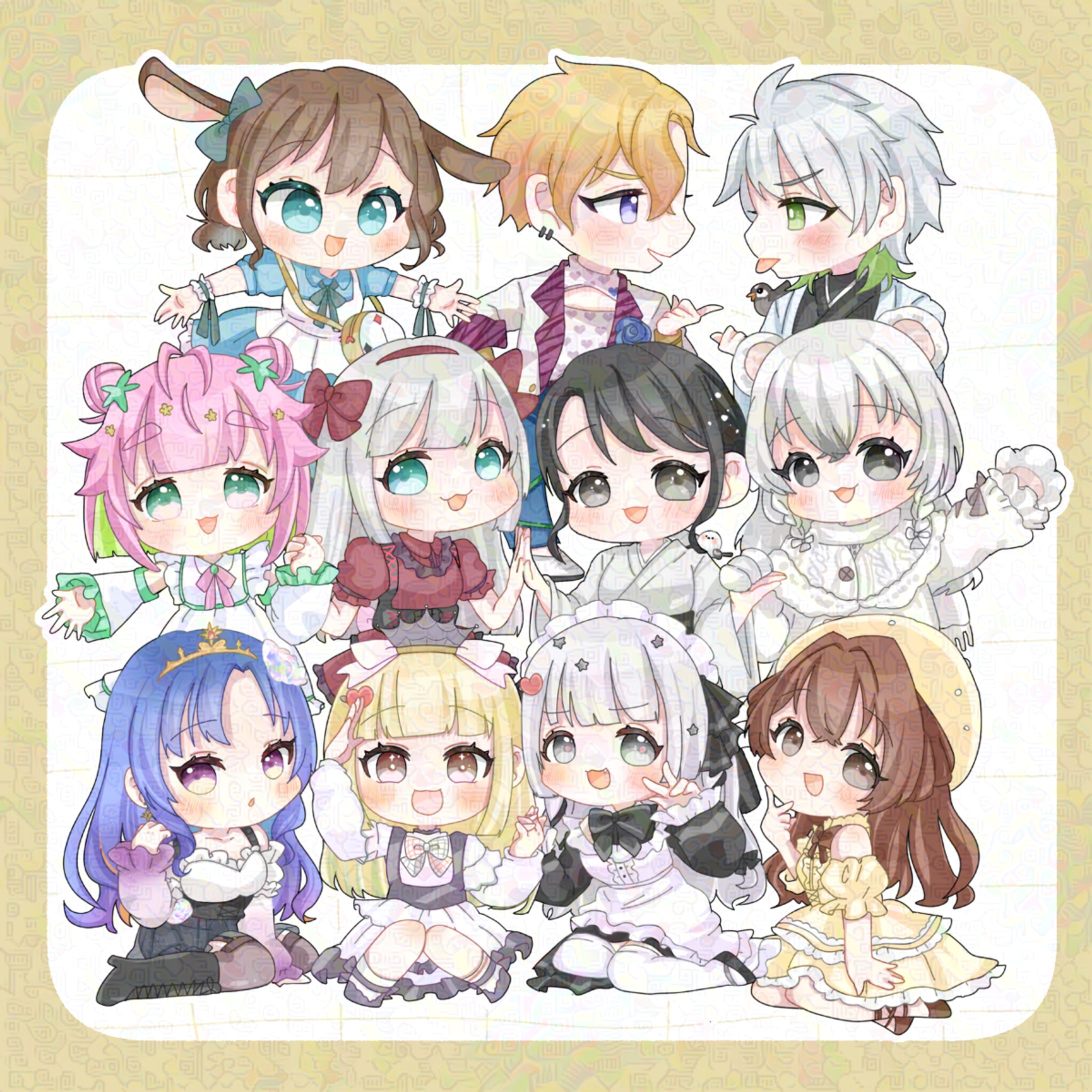 IRIAMライバー11名様 ミニキャラ集合絵-1