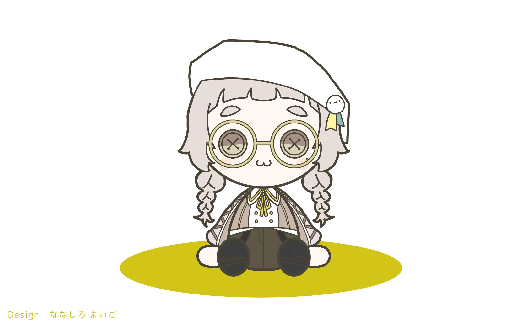 おすわり人形　イラスト-1