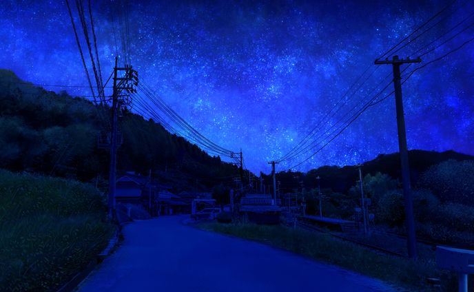 背景差分 田舎道 夜