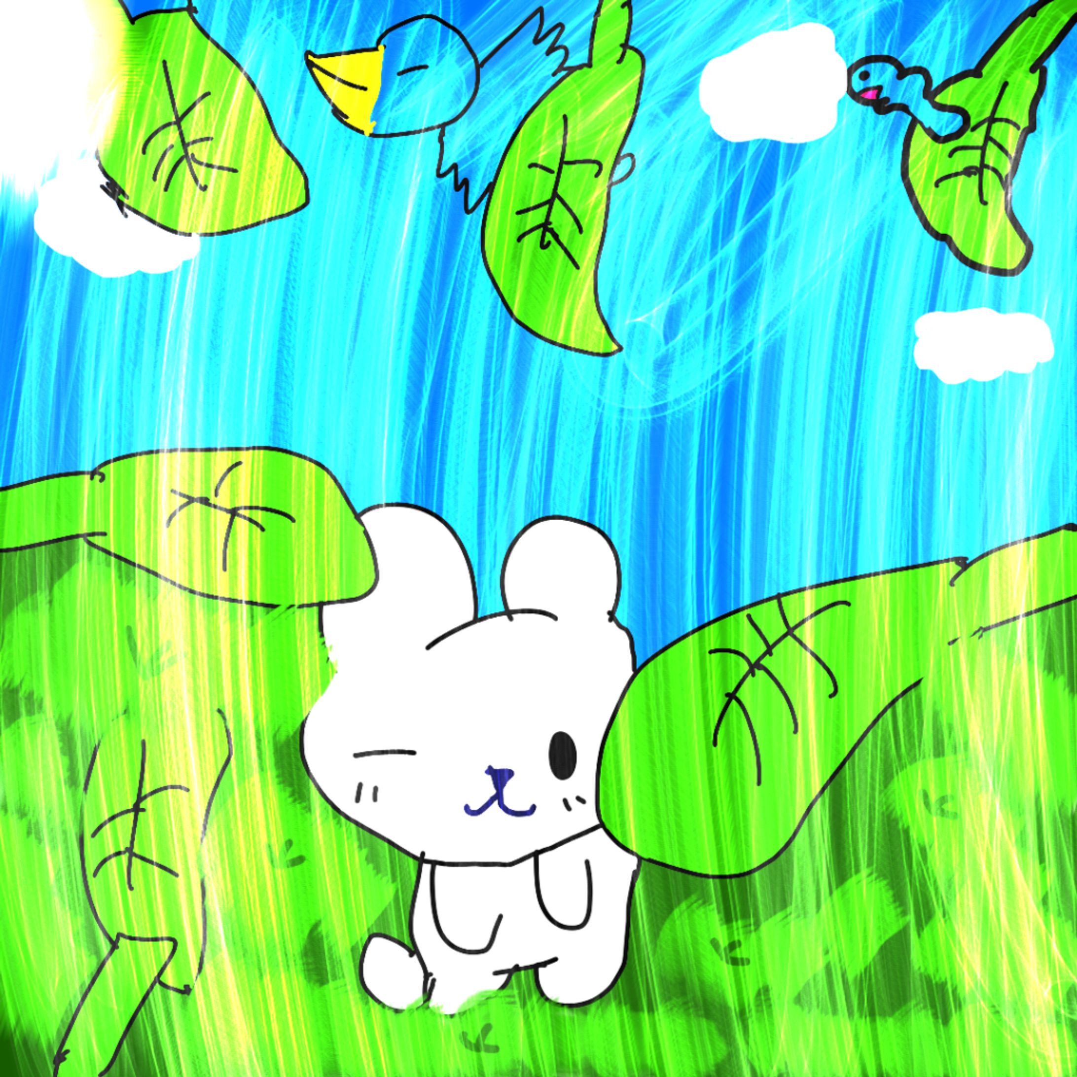 あめのなかのうさ-1