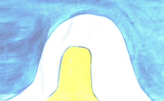 「ゆきのかまくら」、絵、水彩