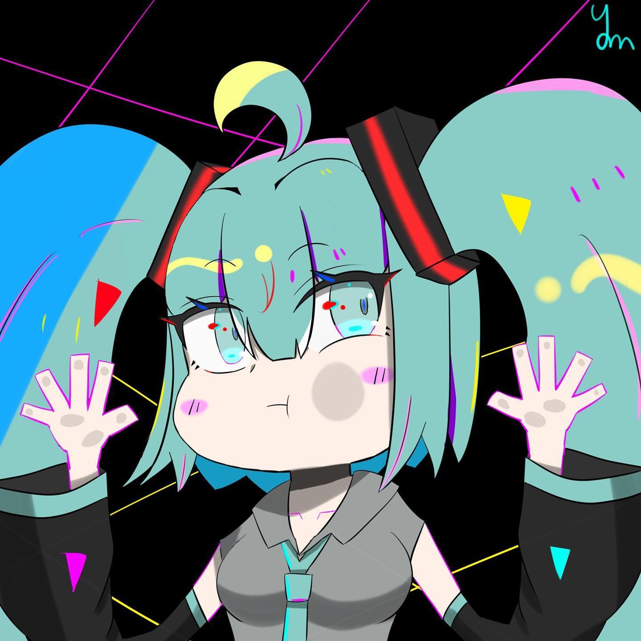 こちらを覗く初音ミク
#初音ミク好きと繋がりたい 
#初音ミク 
#初音ミクイラスト 
#illust 
#illustrator 
#絵 
#絵描きさんと繋がりたい-1